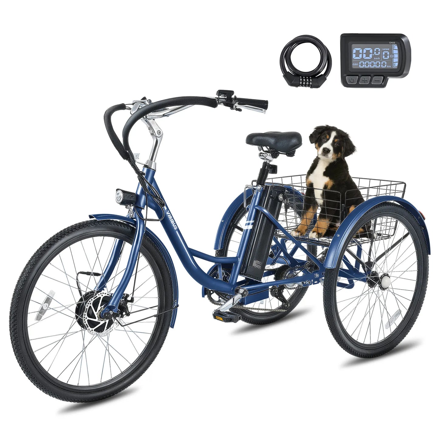 24 Inch 26 Inch Electric Tricycle 7 Speed 350W Motor for Adults