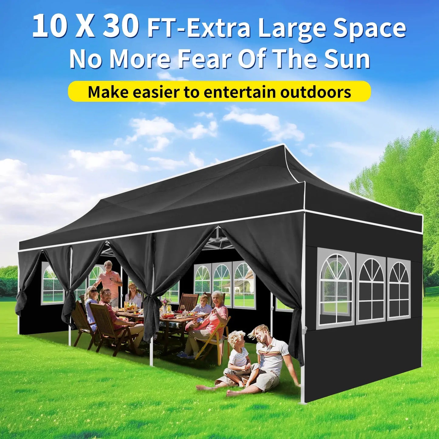 10x30ft Pop Up Canopy Tent Gazebo Heavy Duty Outdoor Events by Beastly Survival Outlet