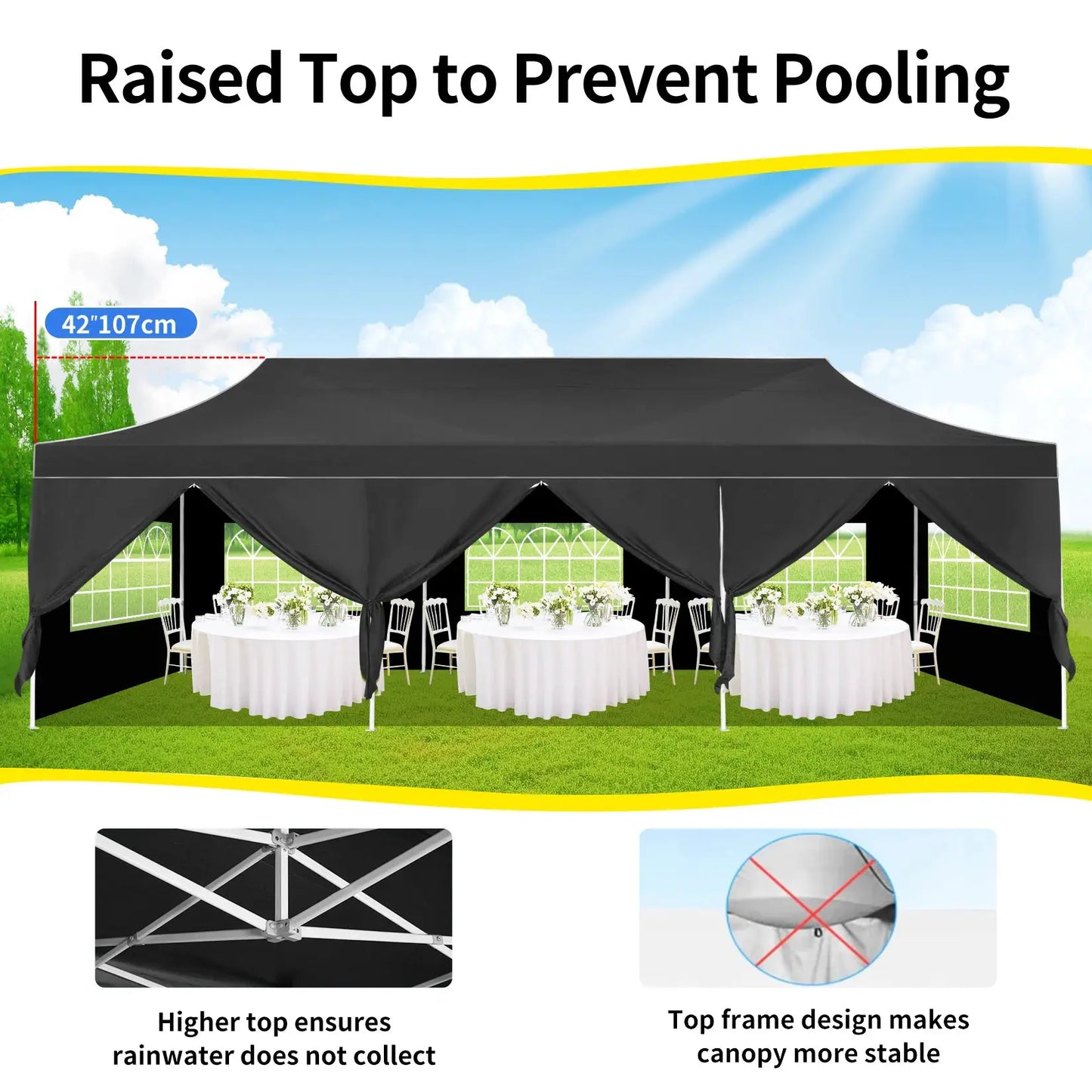 10x30ft Pop Up Canopy Tent Gazebo Heavy Duty Outdoor Events by Beastly Survival Outlet
