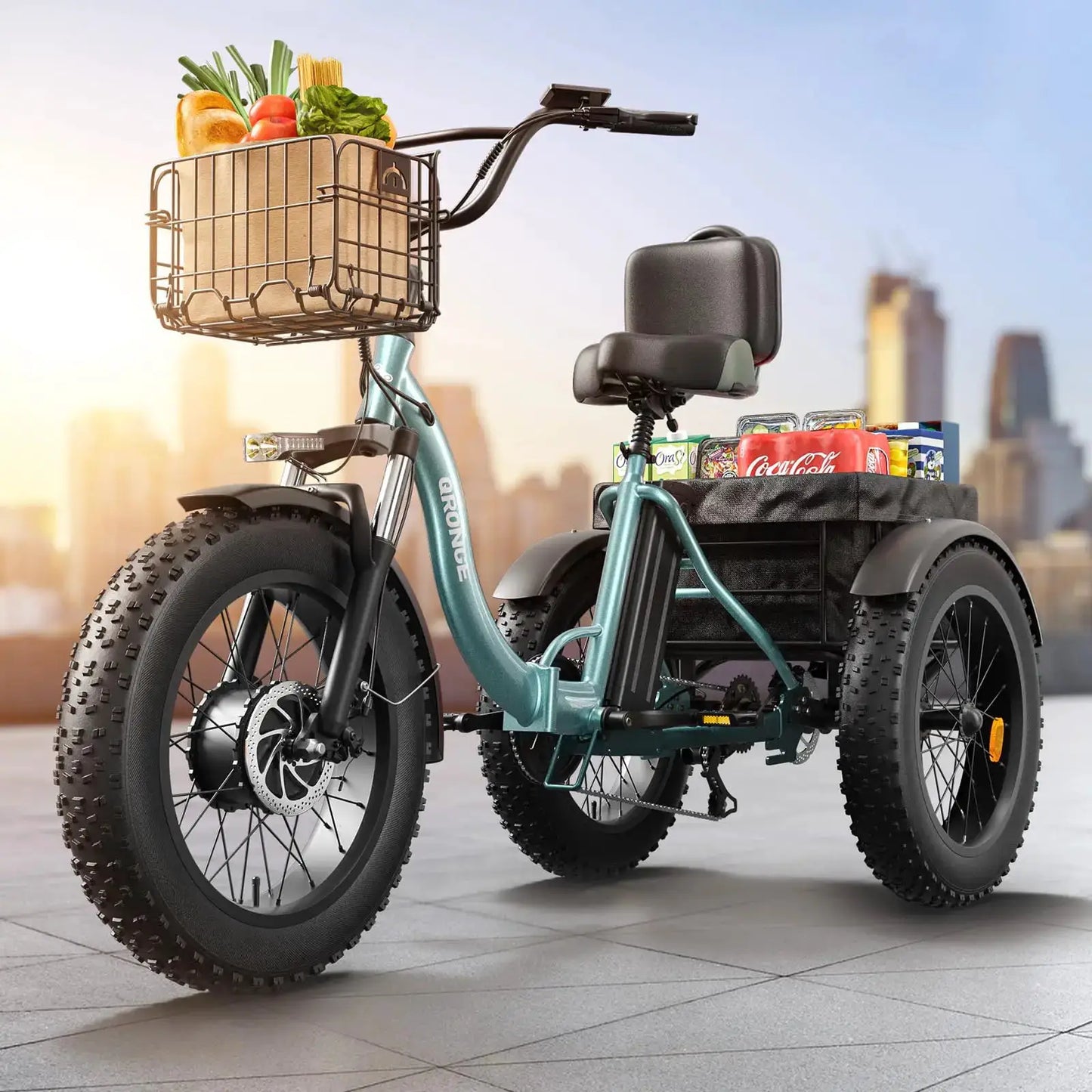 QRONGE Electric Bike for Adults 960W Peak 36V 13.5AH Battery Folding Electric Tricycle 50 Miles Range Fat Tire Electric Trike by Beastly Survival Outlet