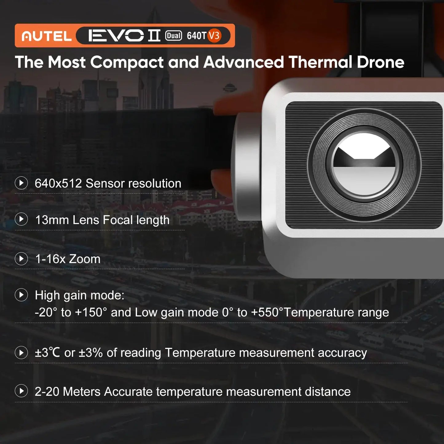 Autel Robotics EVO II Dual 640T V3 Drone 16x Digital Zoom 6K/30fps HDR 6-way binocular vision obstacle avoidance Mapping Surveying Search and Rescue IP43 by Beastly Survival Outlet