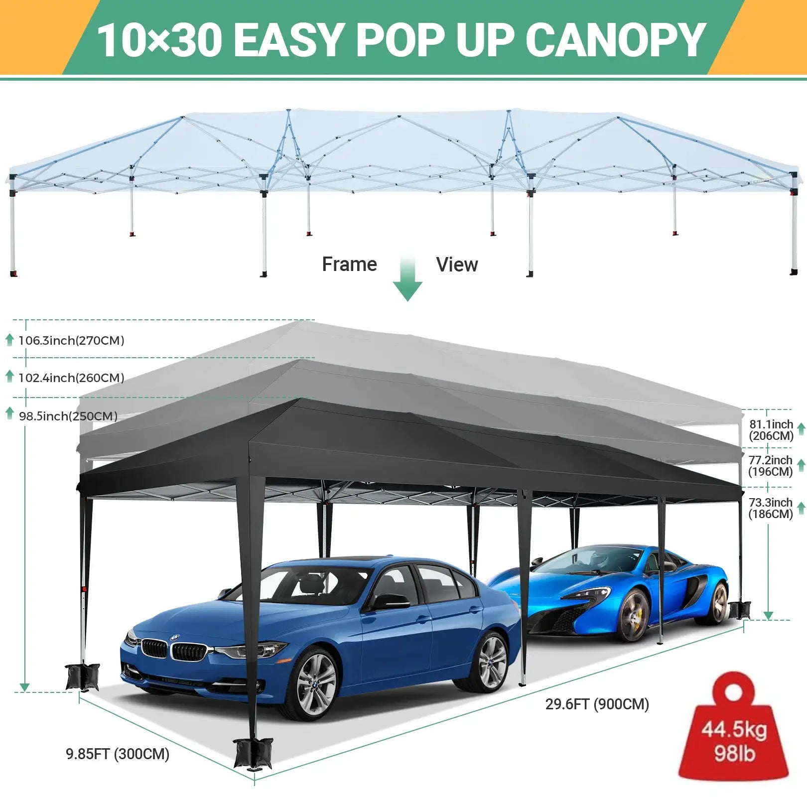 10x30ft Pop Up Canopy Tent with 8 Sidewalls Tents for Party Waterproof Camping Canopy,Outdoor Portable Gazebo for Backyard by Beastly Survival Outlet