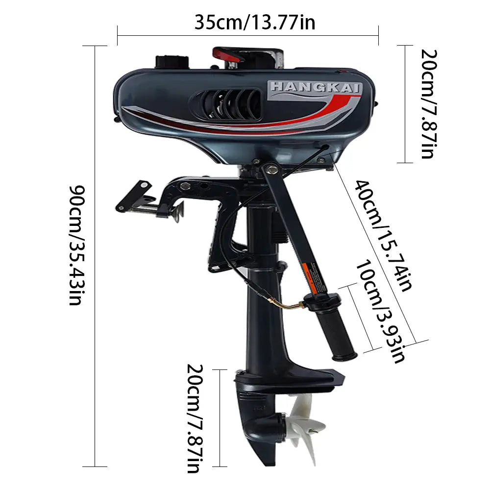 Portable 3.5HP Gasoline Outboard Motor with Adjustable Tilt and Anti-Vortex Plate for Smooth and Safe Boating by Beastly Survival Outlet