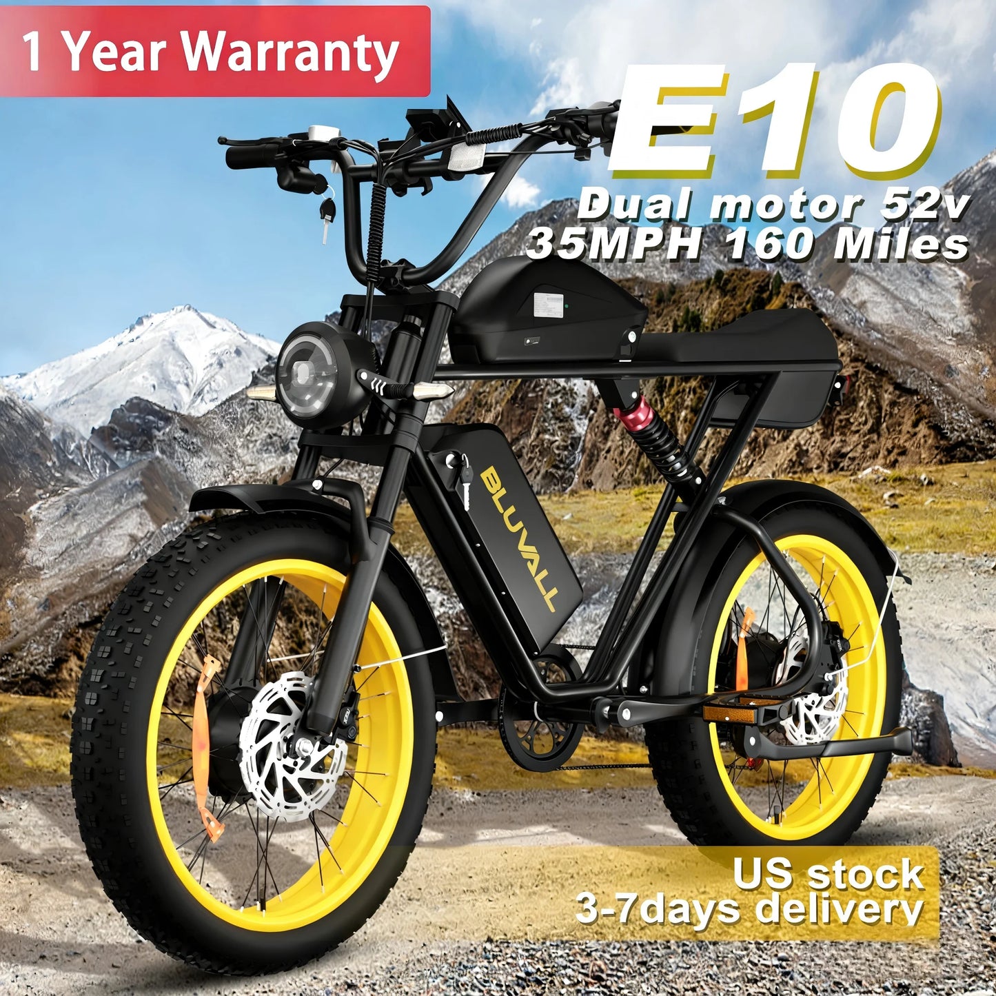 Moobelo 2000W Fat Tire Ebike With Removable 52V Battery Pack