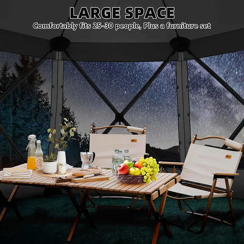 15x15ft Outdoor Tent Extra Large Pop-Up Gazebo Canopy Tent With Mosquito Netting Screened Shelter Pavilion With Ground Stakes by Beastly Survival Outlet