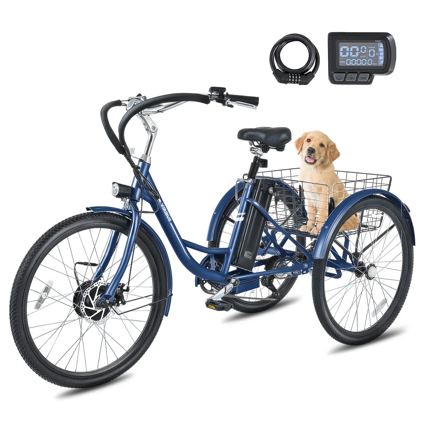 24 Inch 26 Inch Electric Tricycle 7 Speed 350W Motor for Adults