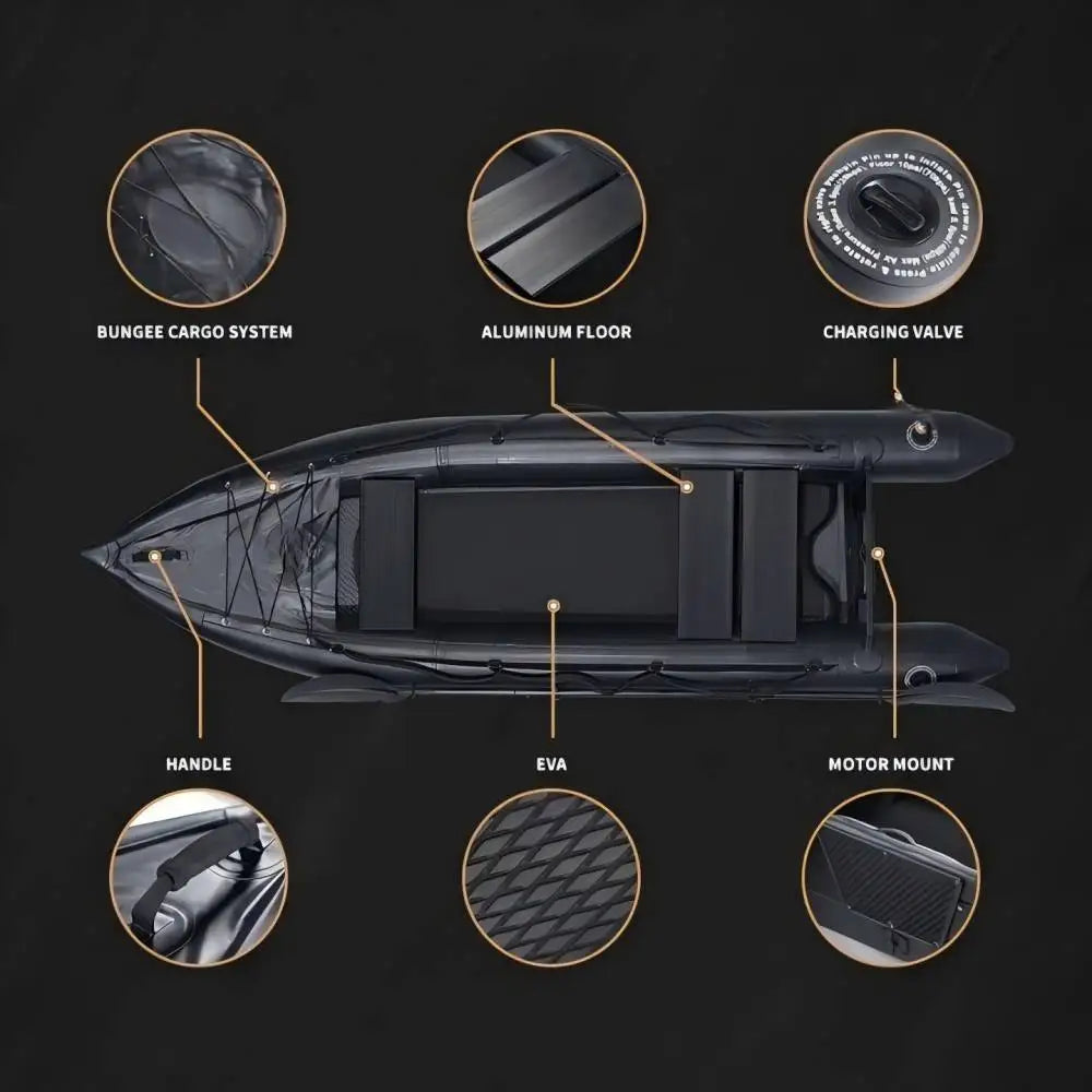 Ikuby 2 Person Inflatable Fishing Kayak PVC 130x43x11.8