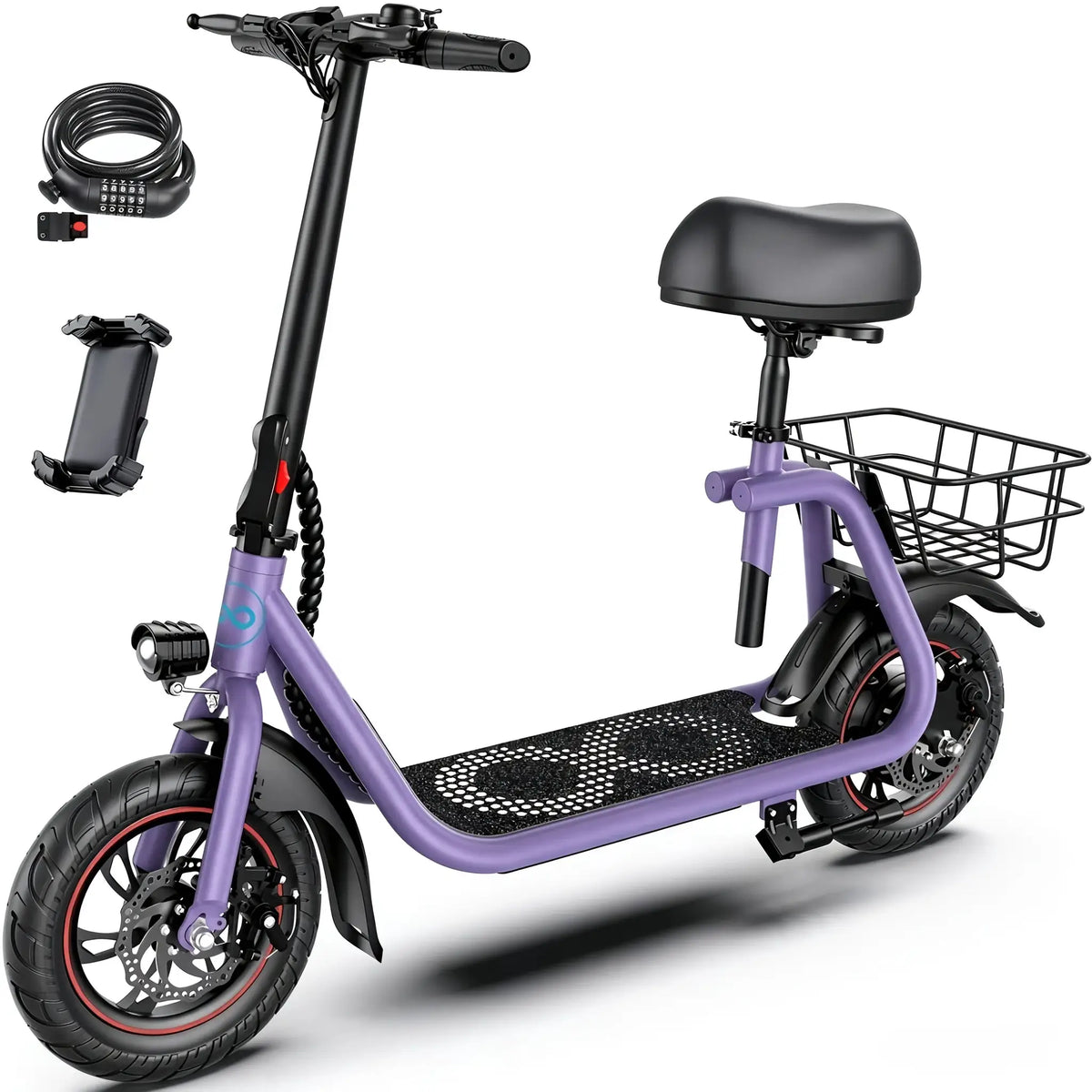 GYROSHOES Adult Electric Scooter – Powerful 450W Motor, 15-Mile Long Range, 12-Inch Stable Tires, Oversized Adjustable Seat + Rear Basket, Included Phone Holder and Password Lock, UL2272 Certified by Beastly Survival Outlet GYROSHOES Adult Electric Scooter – Powerful 450W Motor, 15-Mile Long Range, 12-Inch Stable Tires, Oversized Adjustable Seat + Rear Basket, Included Phone Holder and Password Lock, UL2272 Certified Beastly Survival Outlet