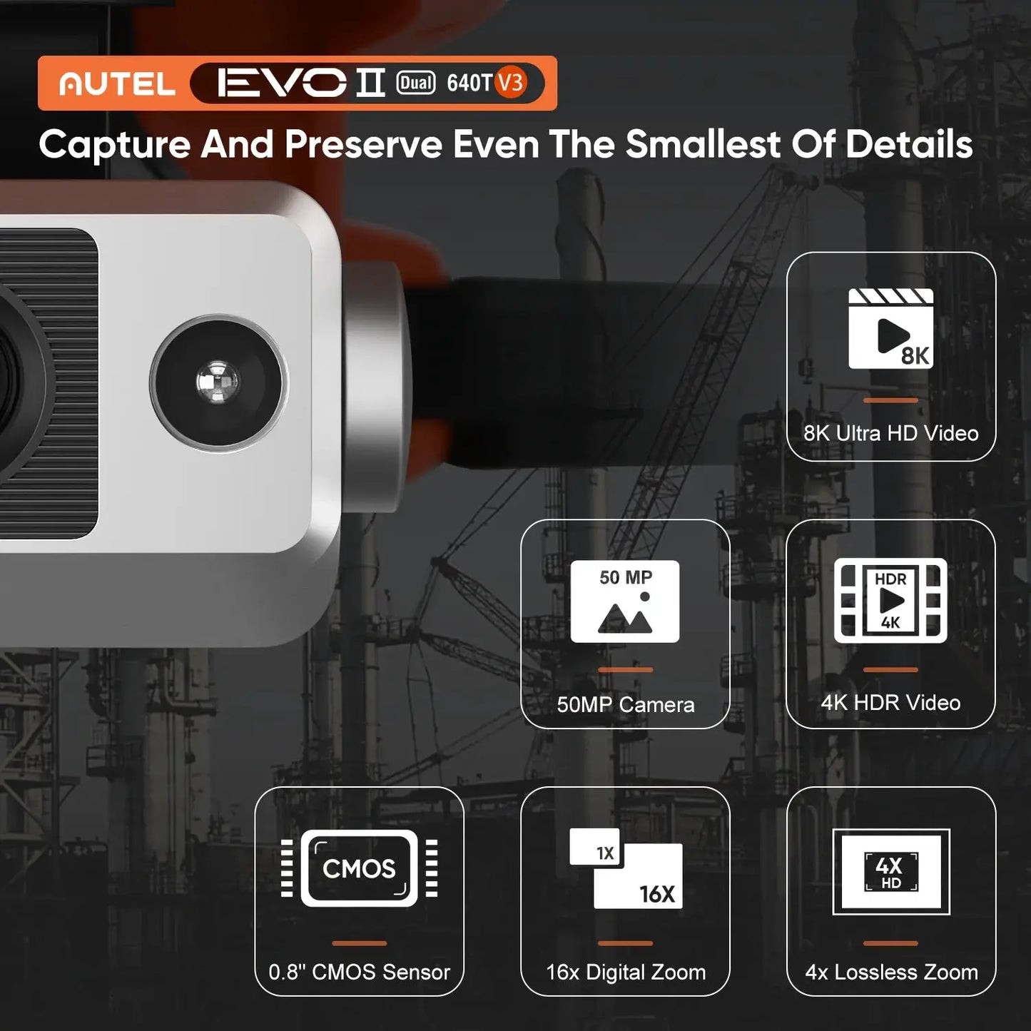 Autel Robotics EVO II Dual 640T V3 Drone 16x Digital Zoom 6K/30fps HDR 6-way binocular vision obstacle avoidance Mapping Surveying Search and Rescue IP43 by Beastly Survival Outlet