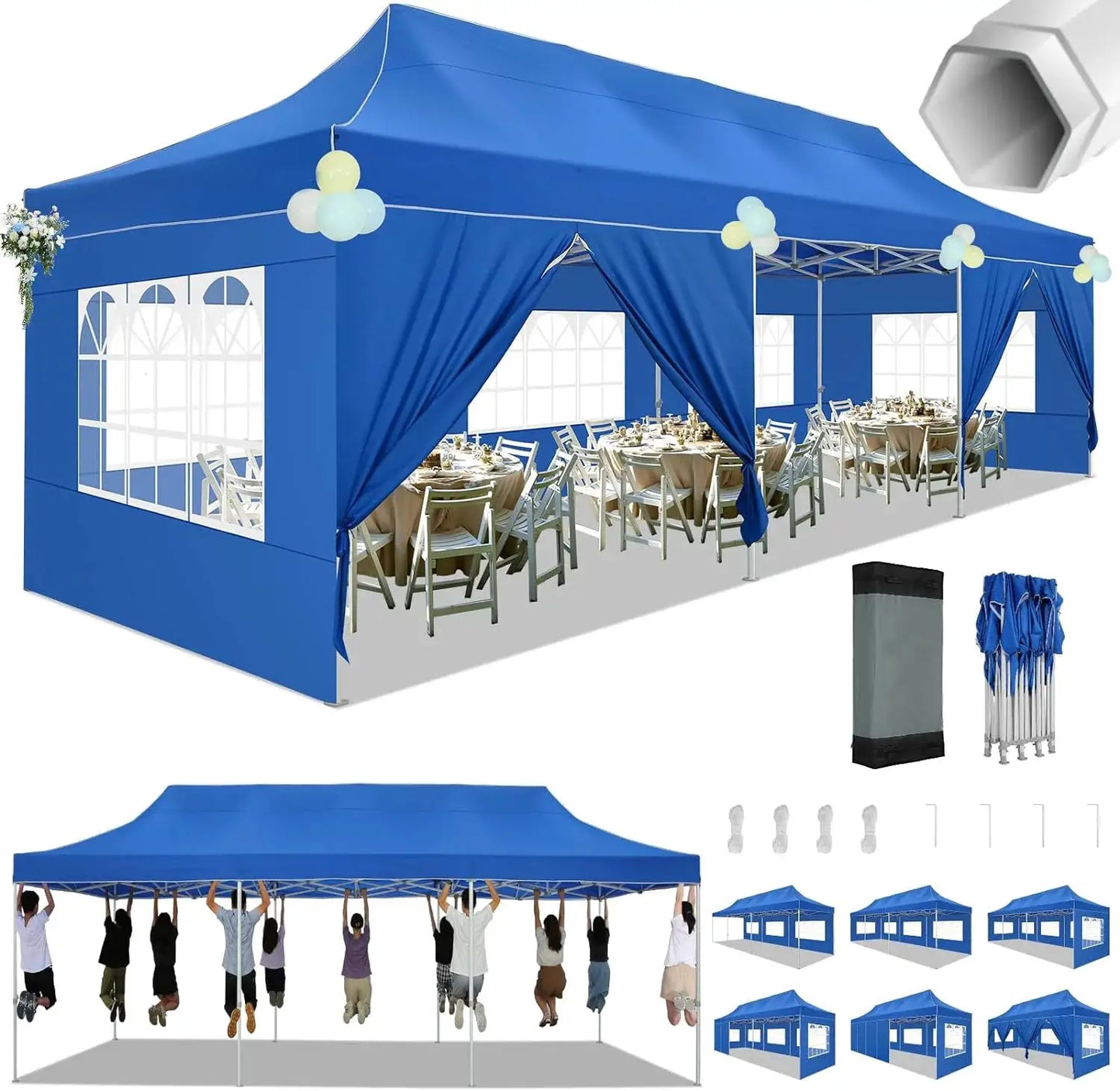 10x30ft Pop Up Canopy Tent Gazebo Heavy Duty Outdoor Events by Beastly Survival Outlet