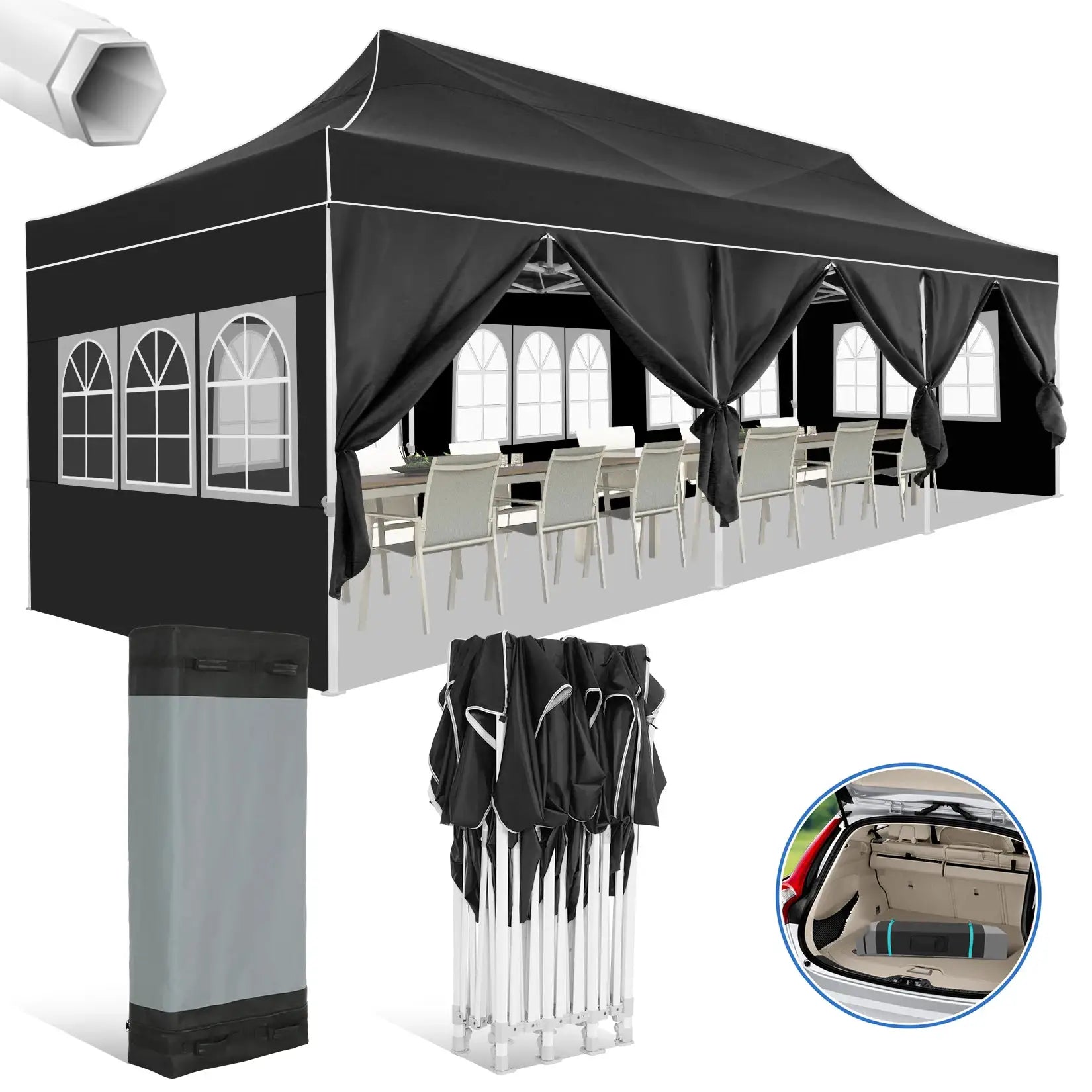 10x30ft Pop Up Canopy Tent Gazebo Heavy Duty Outdoor Events by Beastly Survival Outlet