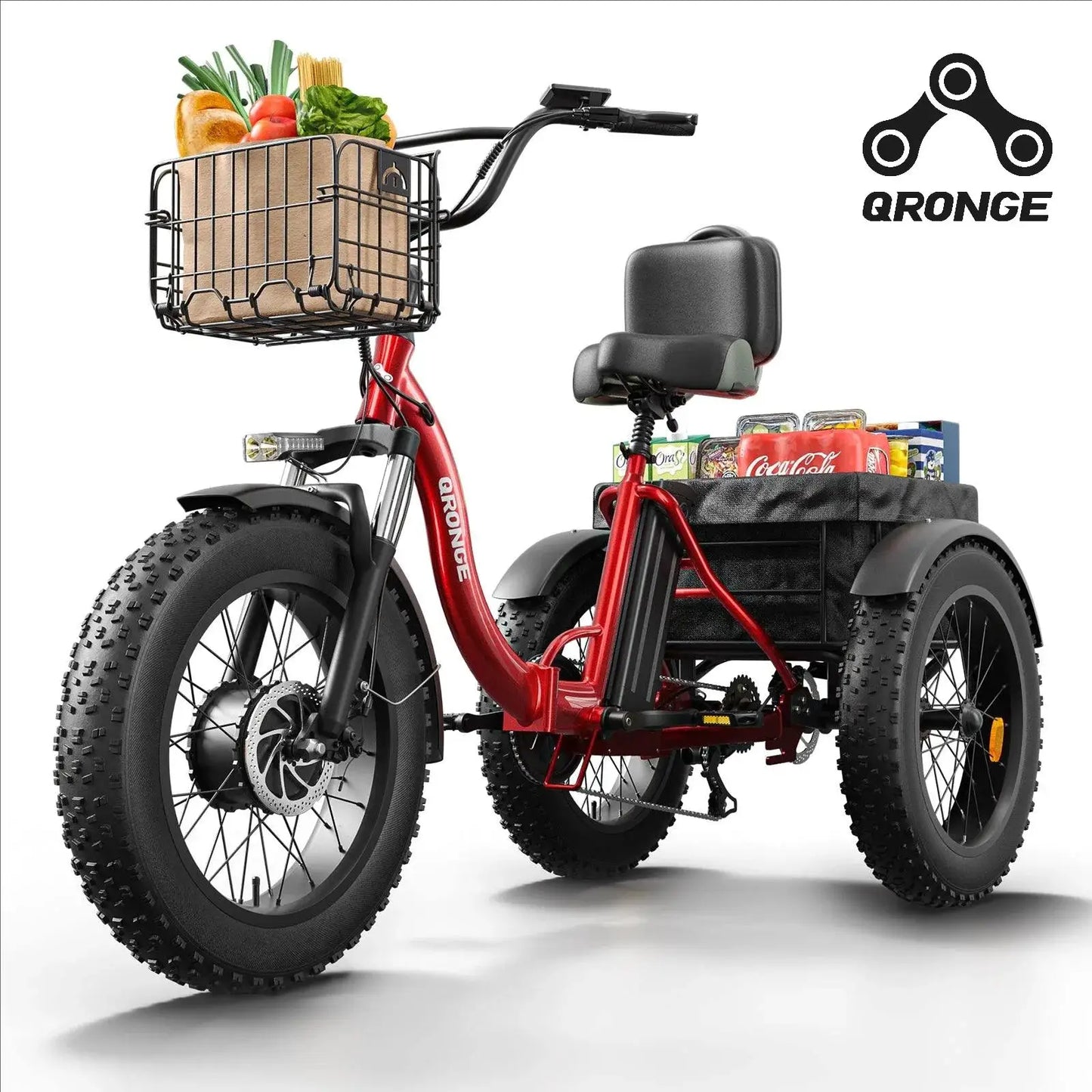 QRONGE Electric Bike for Adults 960W Peak 36V 13.5AH Battery Folding Electric Tricycle 50 Miles Range Fat Tire Electric Trike by Beastly Survival Outlet