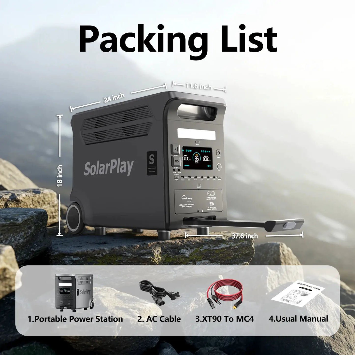 SolarPlay 3600W Portable Power Station Foldable Solar Panels by Beastly Survival Outlet
