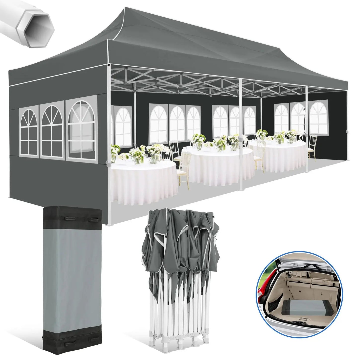 10x30ft Pop Up Canopy Tent Gazebo Heavy Duty Outdoor Events by Beastly Survival Outlet