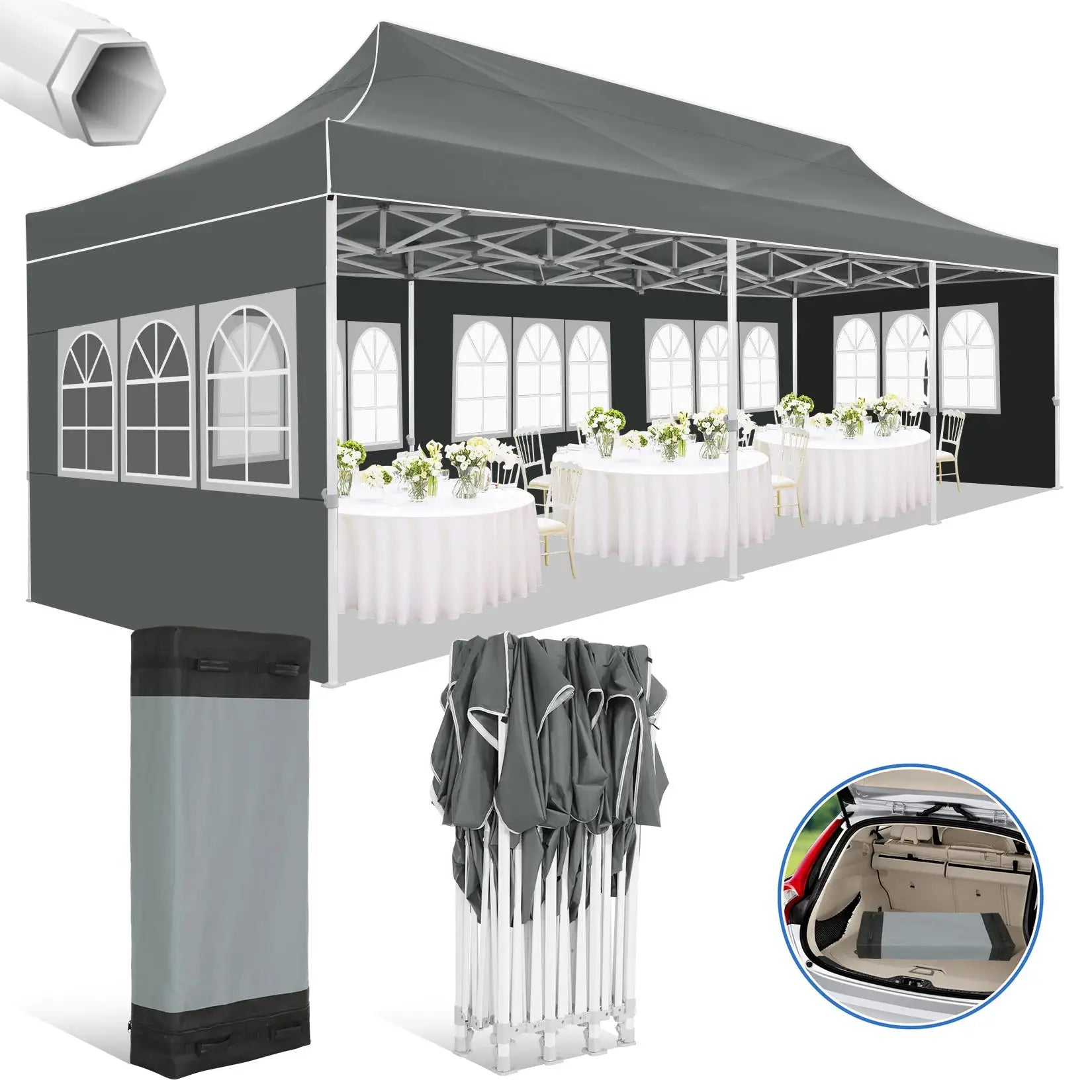 10x30ft Pop Up Canopy Tent Gazebo Heavy Duty Outdoor Events by Beastly Survival Outlet