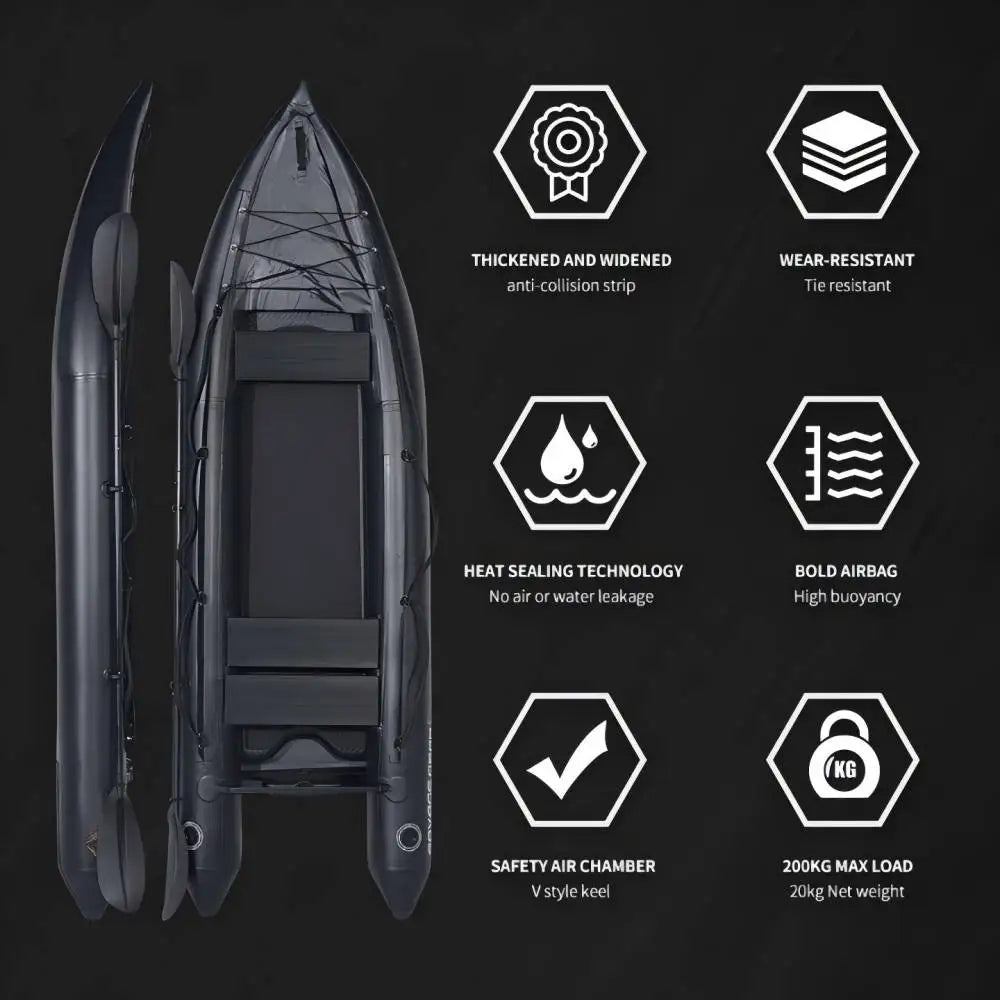 Ikuby 2 Person Inflatable Fishing Kayak PVC 130x43x11.8