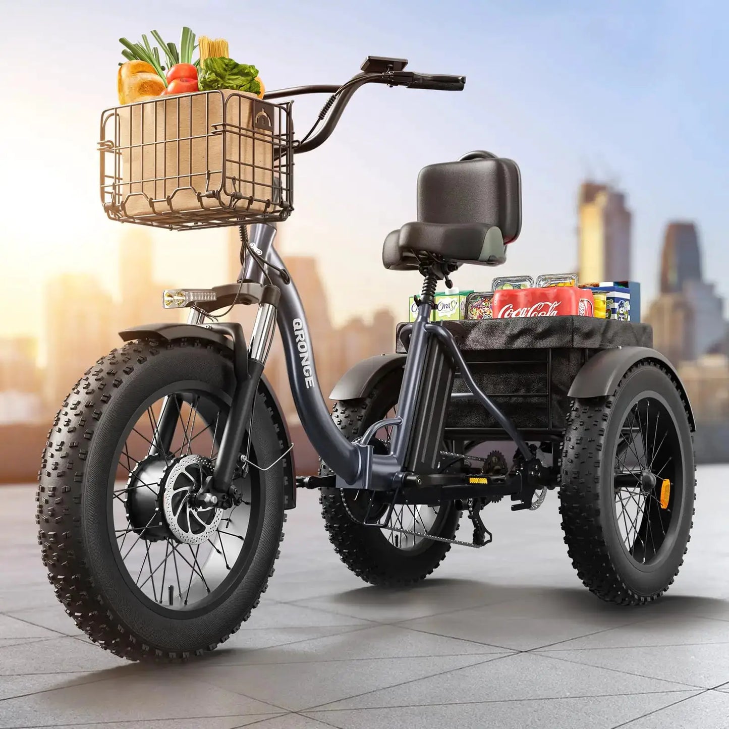 QRONGE Electric Bike for Adults 960W Peak 36V 13.5AH Battery Folding Electric Tricycle 50 Miles Range Fat Tire Electric Trike by Beastly Survival Outlet