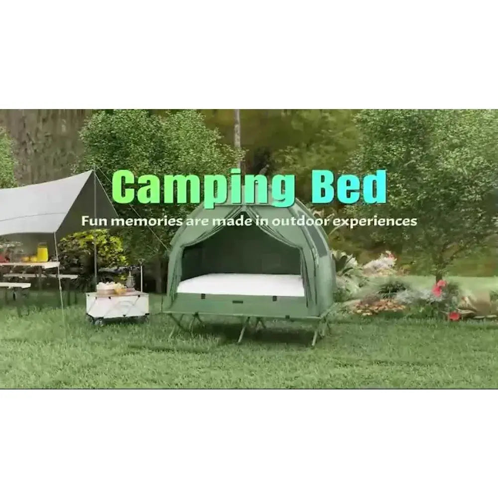 Portable Folding Camp Cot Tent Combo for Two Deluxe Set Pack by Beastly Survival Outlet