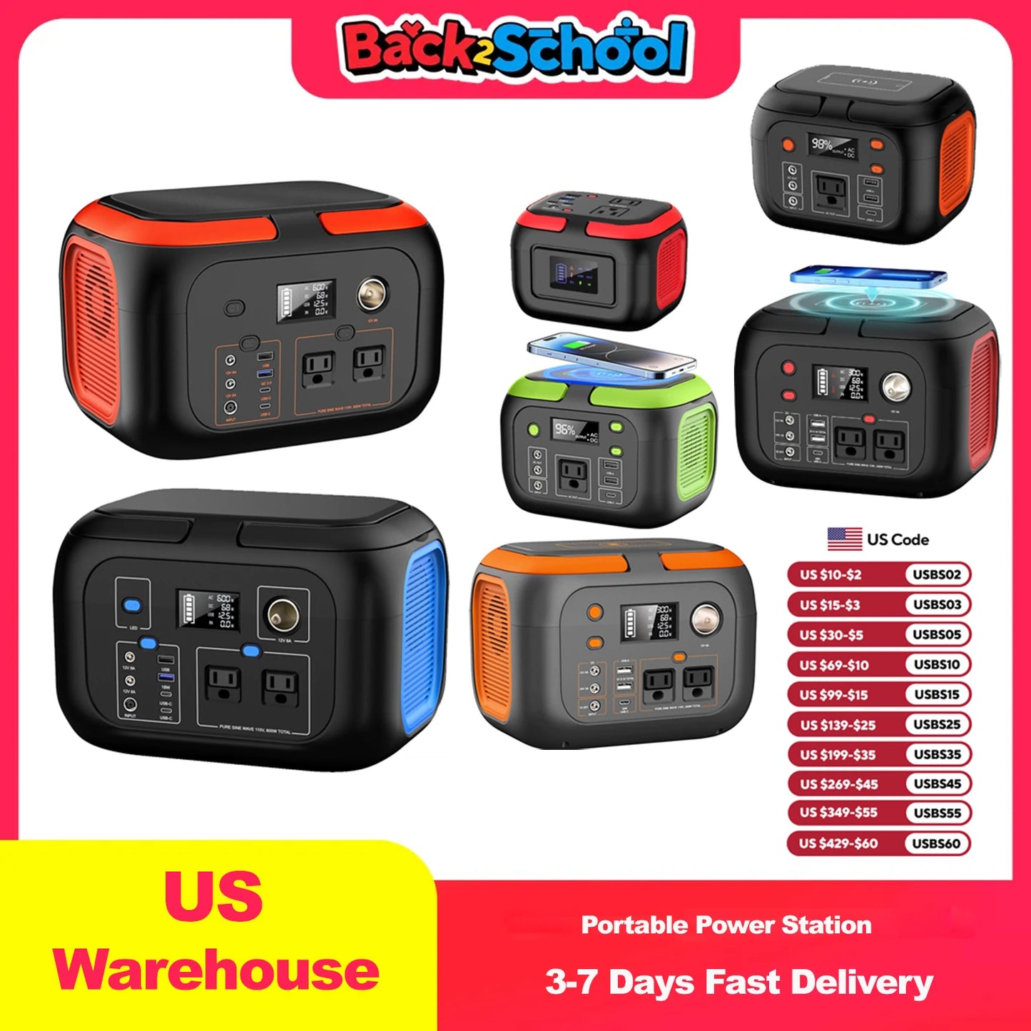 SinKeu Portable Power Station 600W Solar Generator 260Wh Kit