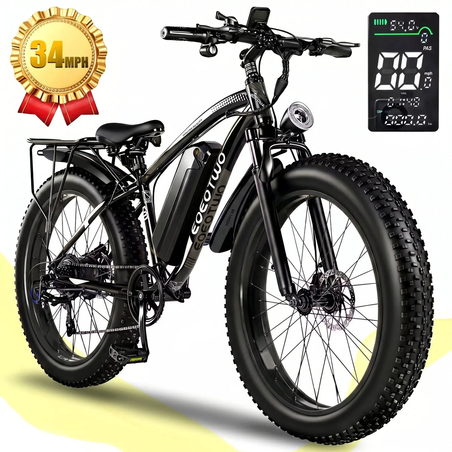 1500W Fat Tire Electric Bike 34MPH 48V 15Ah Aluminum MTB Pro by Beastly Survival Outlet