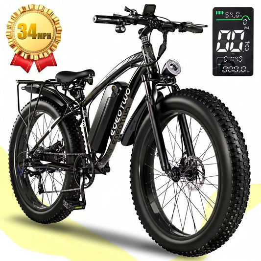 1500W Fat Tire Ebike 34MPH 48V 15Ah Mountain Snow Bike Trail by Beastly Survival Outlet