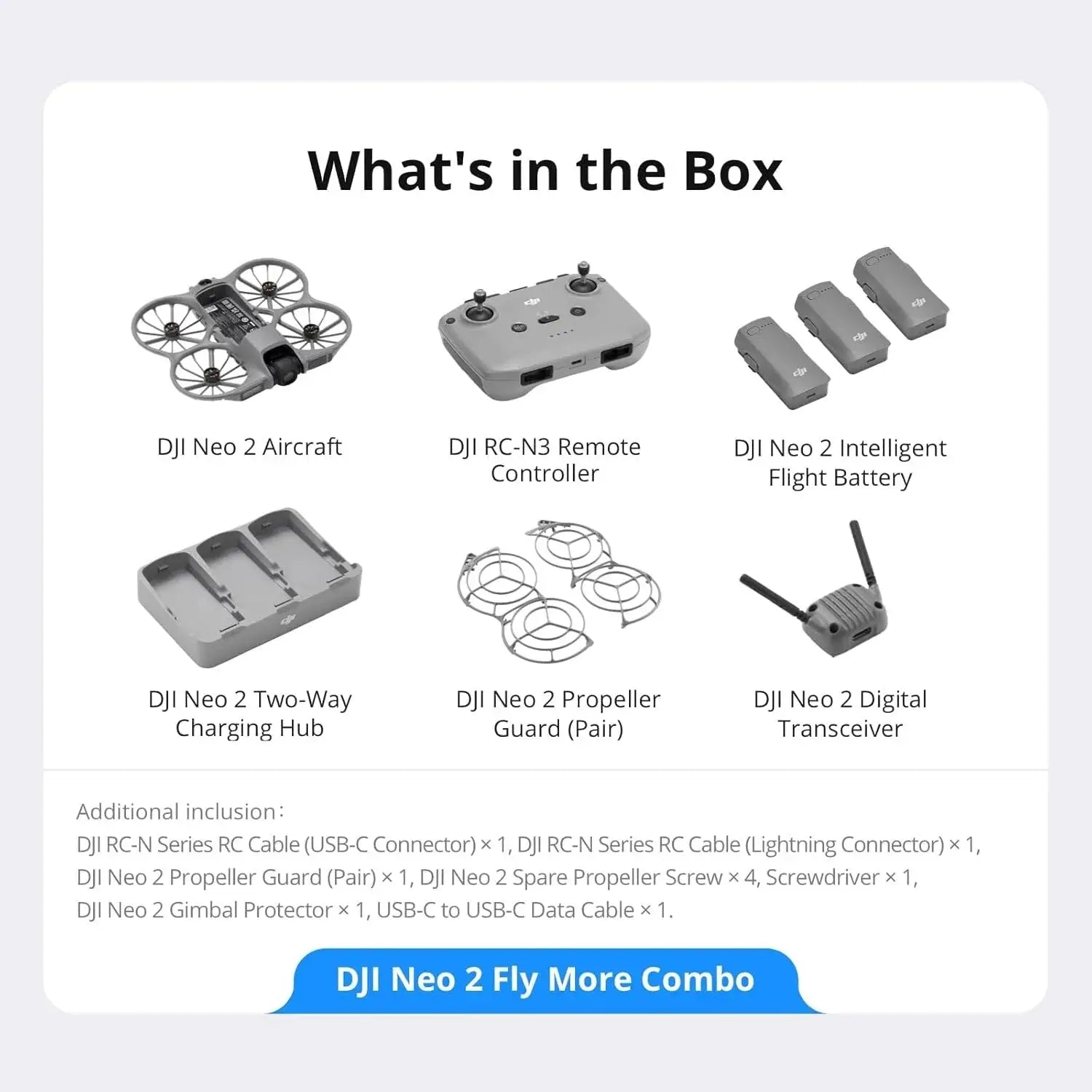DJI Neo 2 Fly More Combo w/ RC-N3, 4K Camera Drone for Beginners, Stable Digital Transmission, 3 Batteries by Beastly Survival Outlet