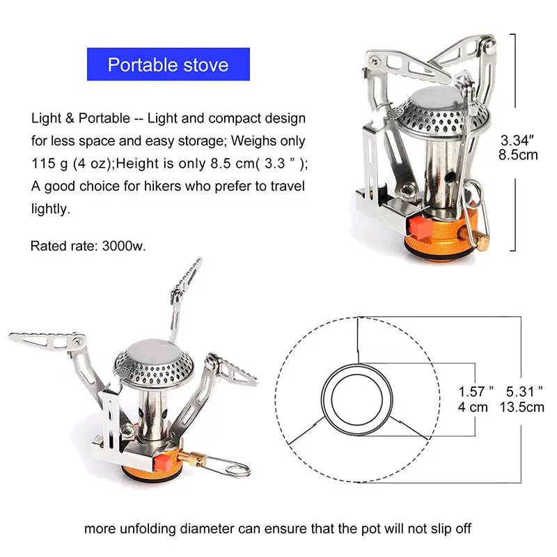 Widesea Camping Cookware Set Outdoor Tableware Equipment Supplies Burner Stove Folding Knife Fork Portable Pot Suit Tourism Cup by Beastly Survival Outlet
