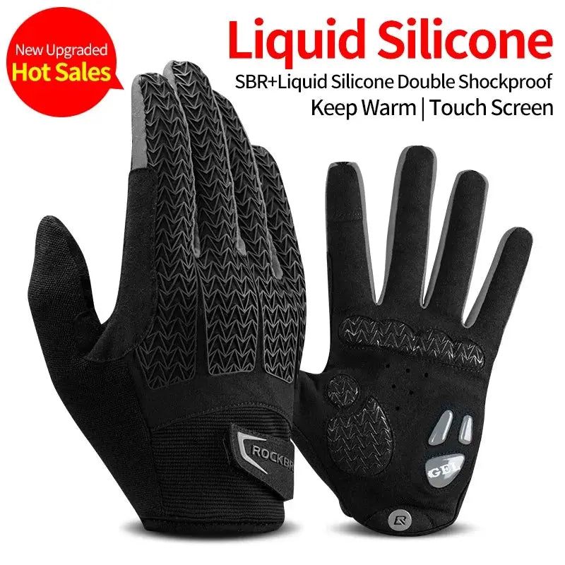 ROCKBROS Cycling Gloves Thermal Autumn Winter Gloves Windproof SBR Touch Screen Bike Gloves Full Finger Shockproof Sport Gloves by Beastly Survival Outlet ROCKBROS Cycling Gloves Thermal Autumn Winter Gloves Windproof SBR Touch Screen Bike Gloves Full Finger Shockproof Sport Gloves Beastly Survival Outlet
