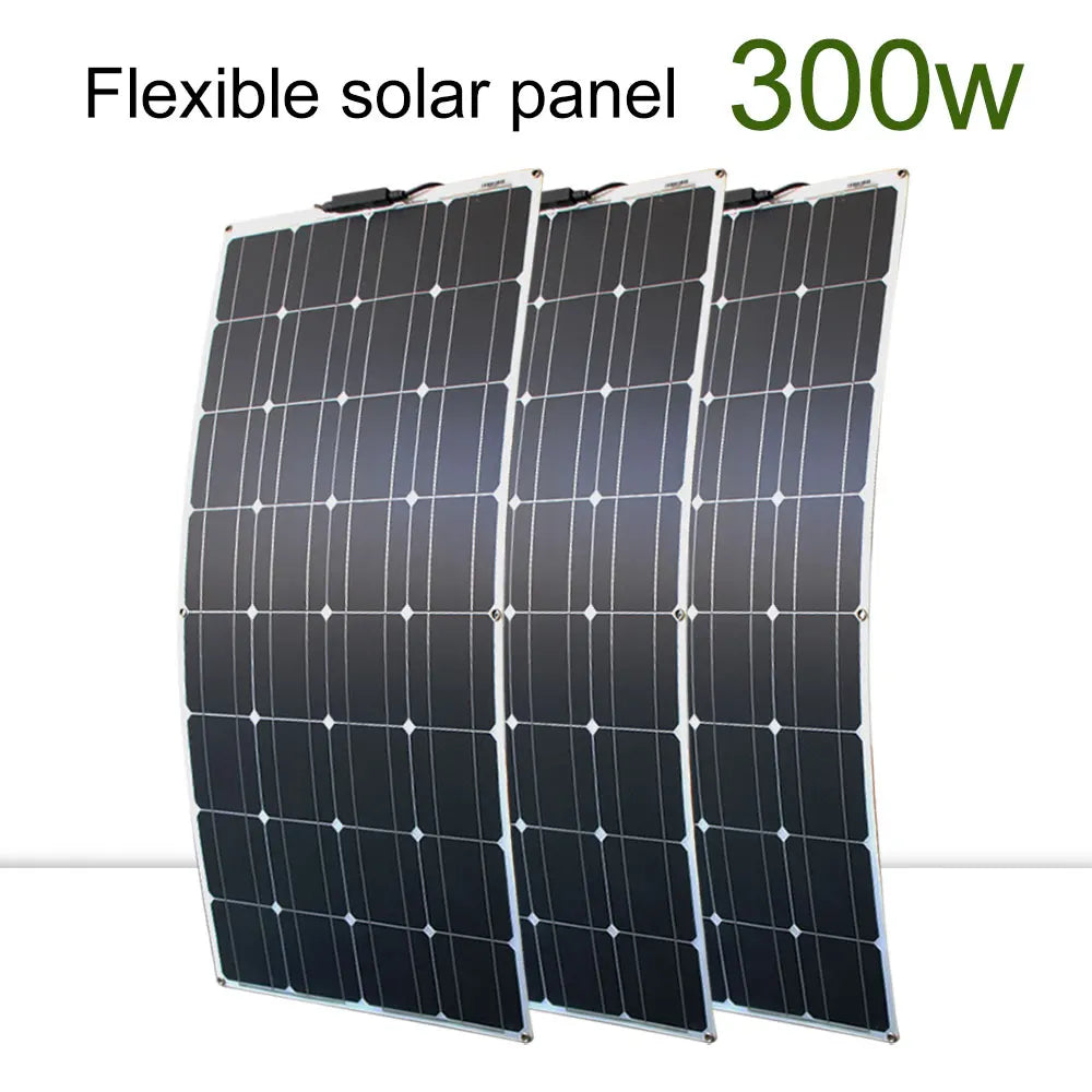 High Efficiency Solar Panel Kit 100W 200W 300W Flexible Charger