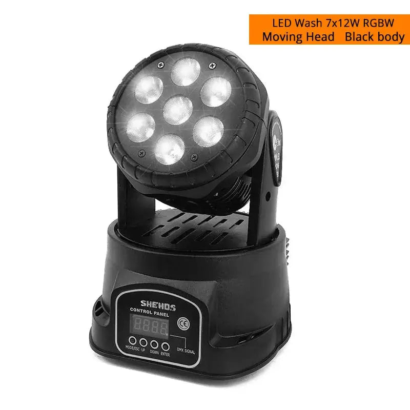 SHEHDS 1pcs LED 7x12W Par Light 7x18W RGBWA+UV Moving Head Light Wash DMX 512 DJ Dicso Nightclub Party Christmas Audience by Beastly Survival Outlet