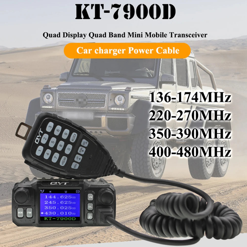 QYT KT7900D 25W Quad Band Mobile Radio 144 220 350 440MHz