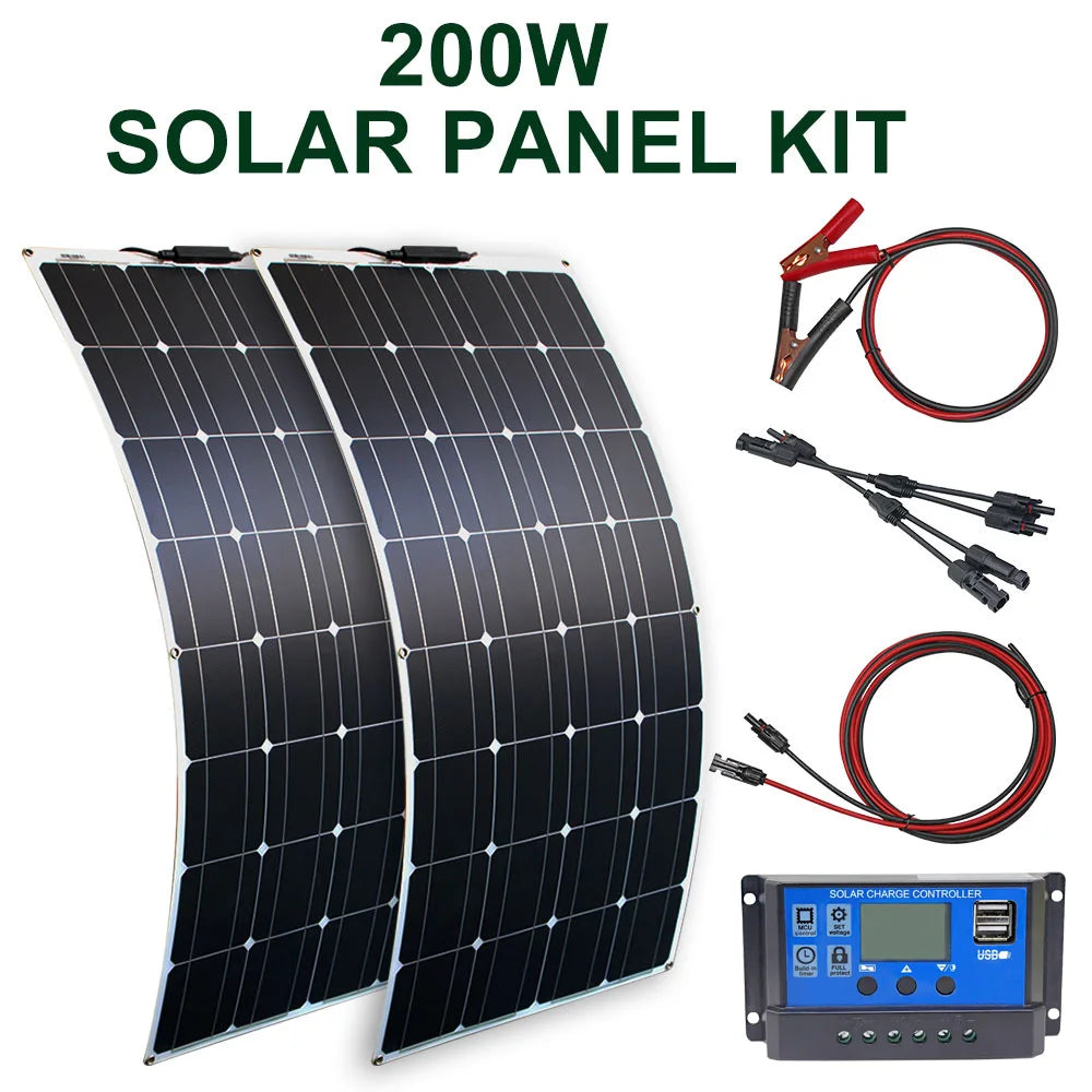 DGSUNLIGHT 100W Flexible Monocrystalline Solar Panel 12V 18V
