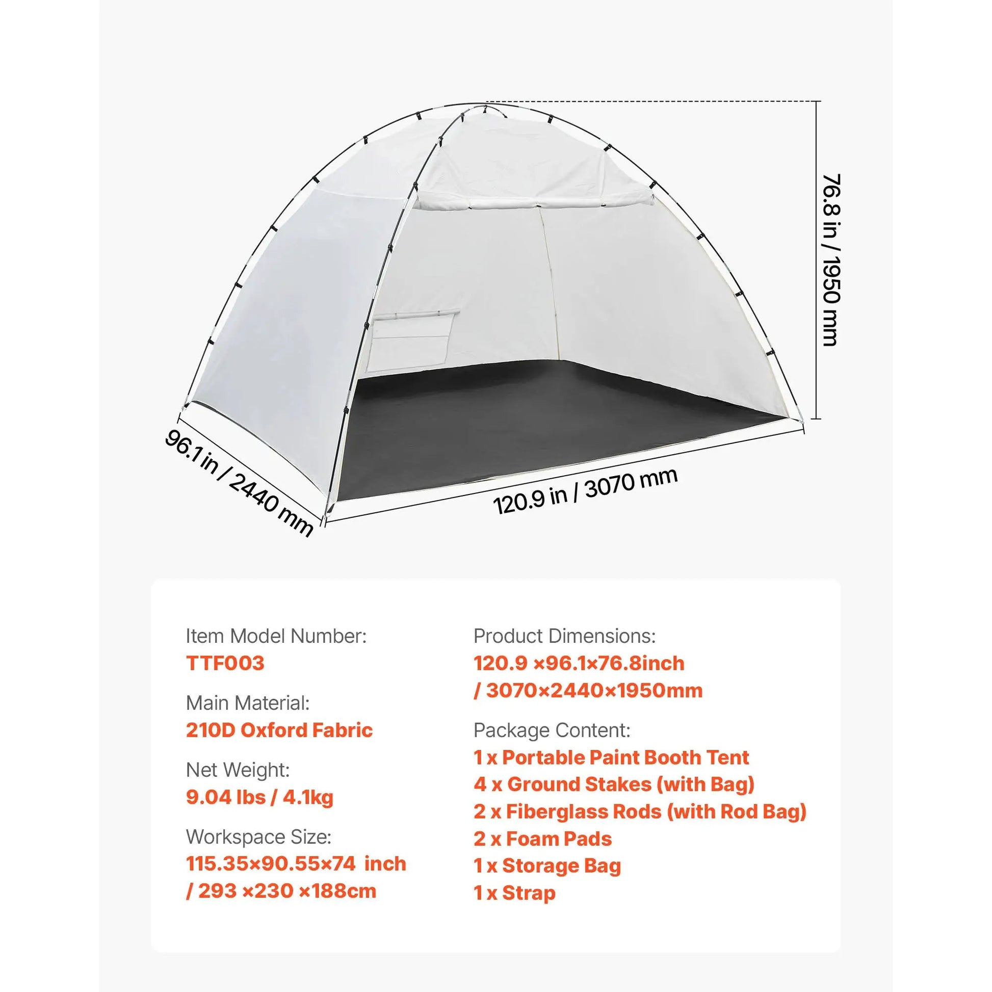SucceBuy Portable Paint Booth Tent Painting Tent Station Spray Shelter w Built-in Floor Large Space Oxford Spray Painting Tents by Beastly Survival Outlet