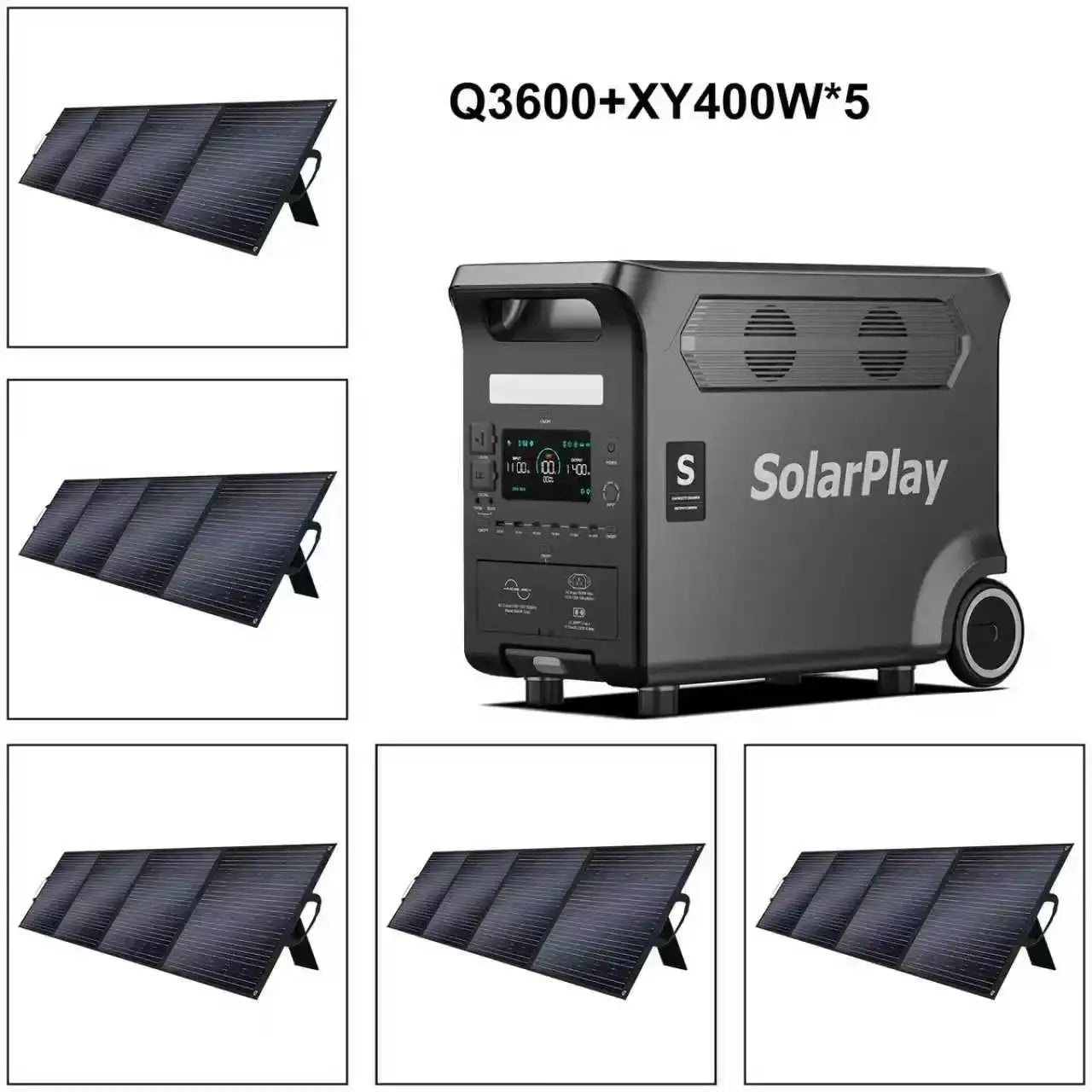 SolarPlay 3600W Portable Power Station Foldable Solar Panels by Beastly Survival Outlet