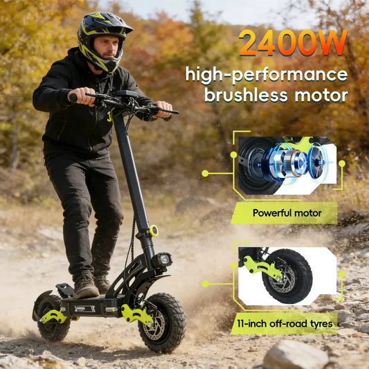 60V 20.8Ah 2400W Dual Motor Electric Scooter with 40MPH High Speed, 40 miles Long Range endurance, 11 Inch Off Road Tire Foldable Adult E Scooter NFC Smart Lock Dual Hydraulic Suspension Disc Brake Max Load 265LBS For Outdoor by Beastly Survival Outlet