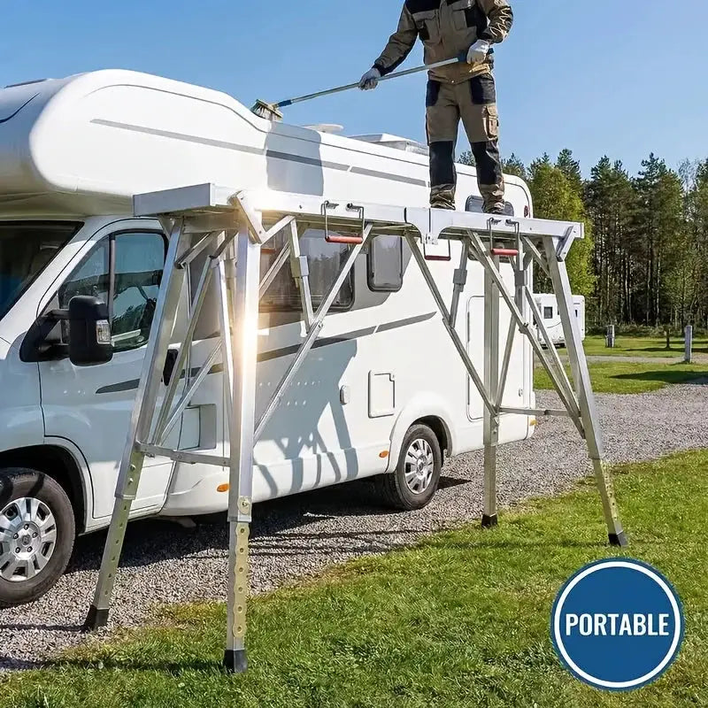 Folding Scaffolding, Portable Work Platform With 650-850 Lbs Capacity, Adjustable Height Step Ladder, Non-Slip Drywall Painting Stool For Home Improvement, Car Washing, Free Gloves Included. by Beastly Survival Outlet Folding Scaffolding, Portable Work Platform With 650-850 Lbs Capacity, Adjustable Height Step Ladder, Non-Slip Drywall Painting Stool For Home Improvement, Car Washing, Free Gloves Included. Beastly Survival Outlet