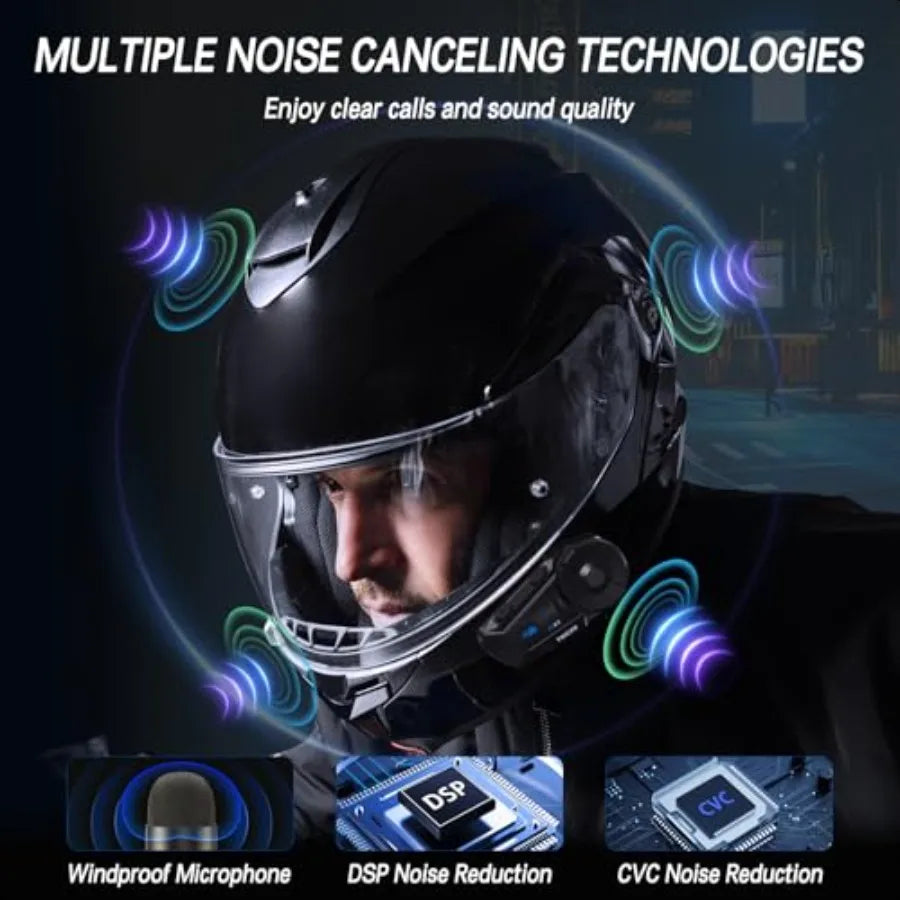 Motorcycle Bluetooth Headset G1EX for 6 Riders with Noise Cancelation