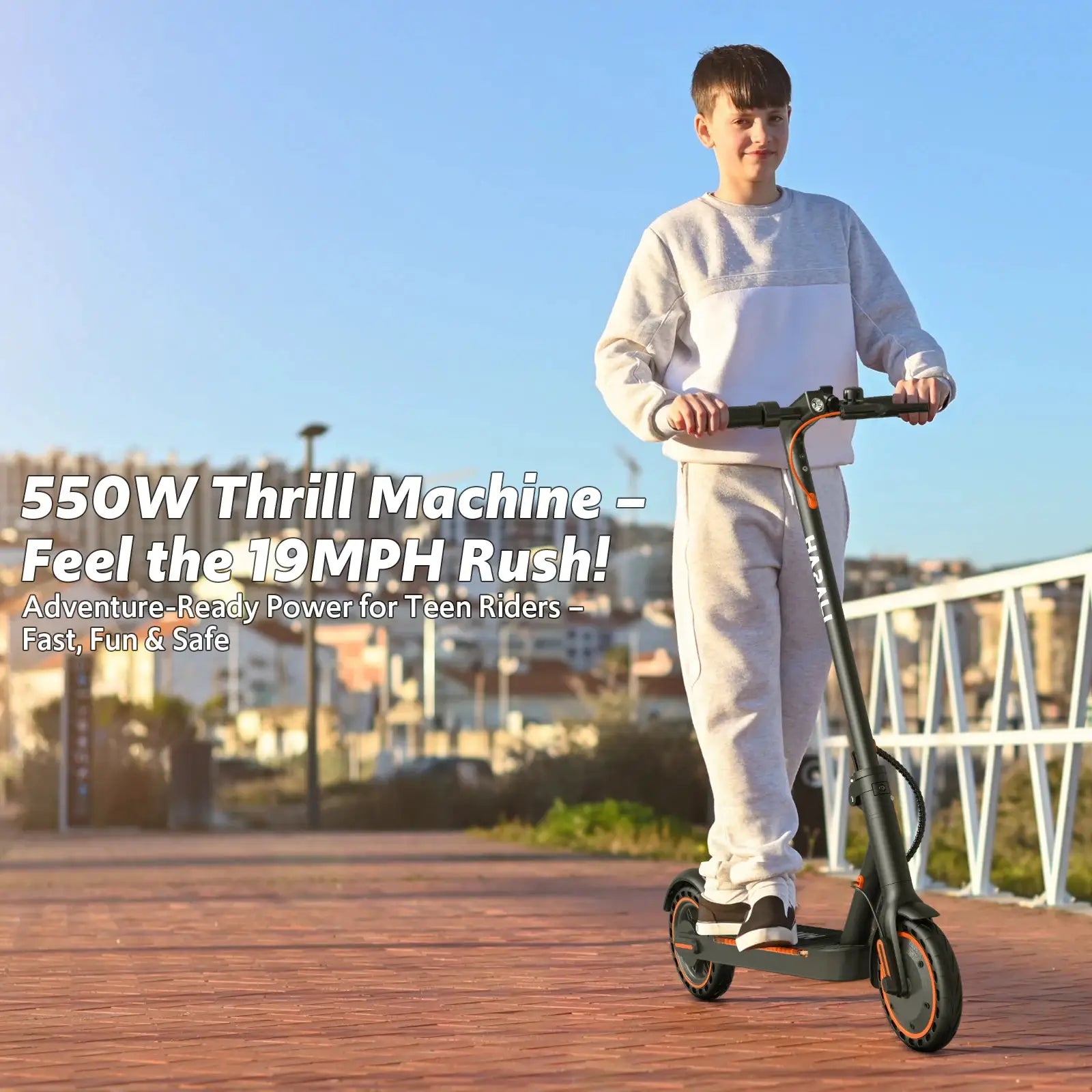 Electric Scooter Adults, 550W Motor, 19 Miles Range 19 MPH, UL Certified Folding E-Scooter for Adults Built-in Side Lights, Front Suspension with App Control by Beastly Survival Outlet