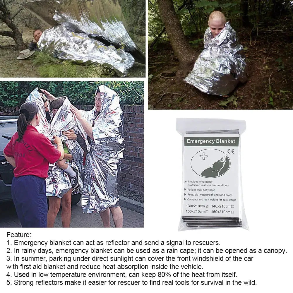 1-20pcs Emergency Mylar Thermal Blanket Foil Space Blanket Designed for NASA Body Warmer Outdoor First Aid Camping Hiking Travel by Beastly Survival Outlet