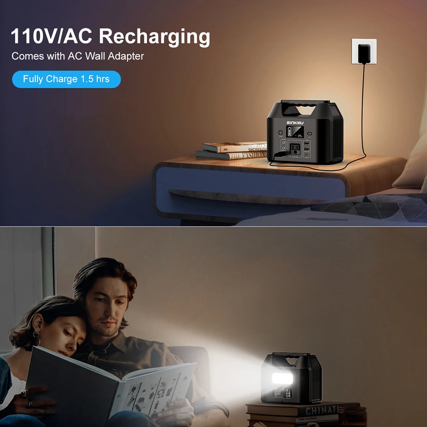 150W Portable Power Station with LiFePO4 Battery for Camping