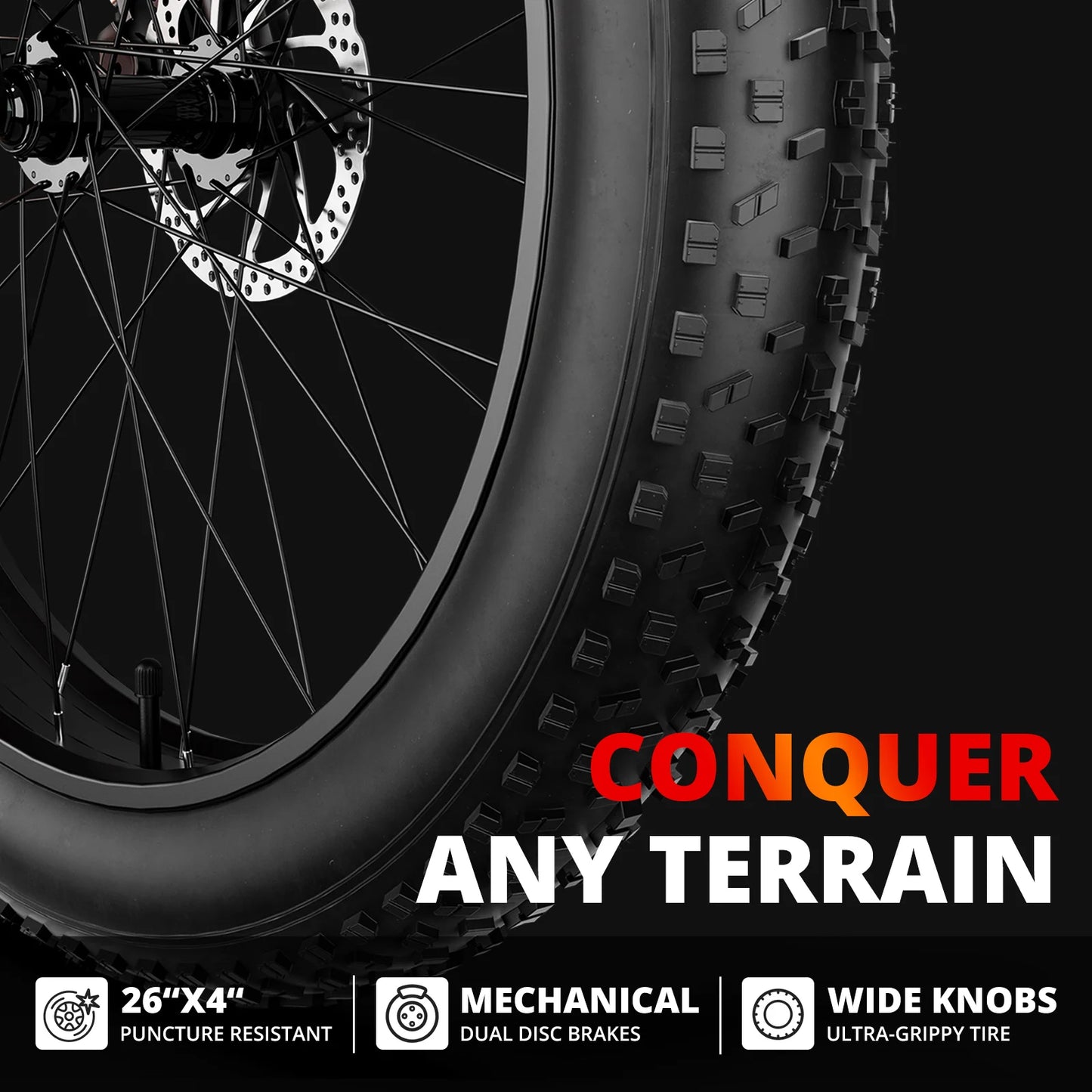 AMYET Electric Bike EB26 1500W 48V Fat Tire Mountain Bicycle