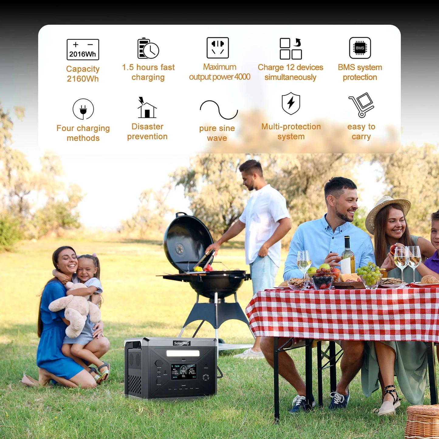 Solarplay Q2501 Portable Power Generator 2160Wh Lifepo4 Battery