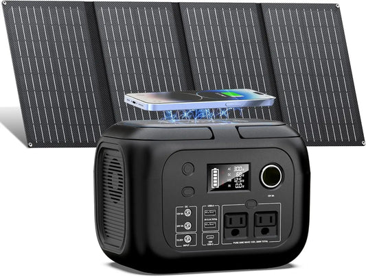 300W Portable Power Station with Solar Panels for Outdoor Use