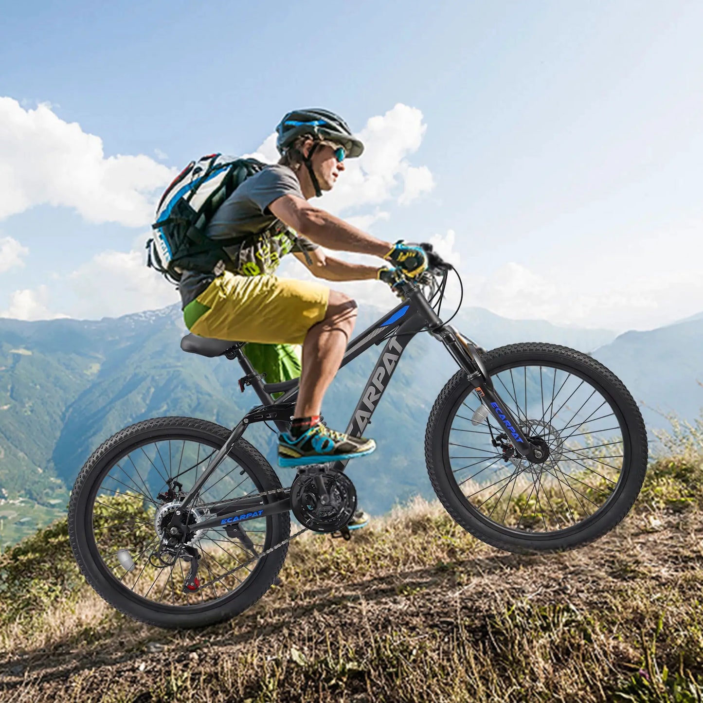 Ecarpat Dual Full Suspension Mountain Bike 24/26/27.5 Inch, Mens Women Teenagers Boy Girl Mountain Bike, 21-Speed Disc Bicycles by Beastly Survival Outlet