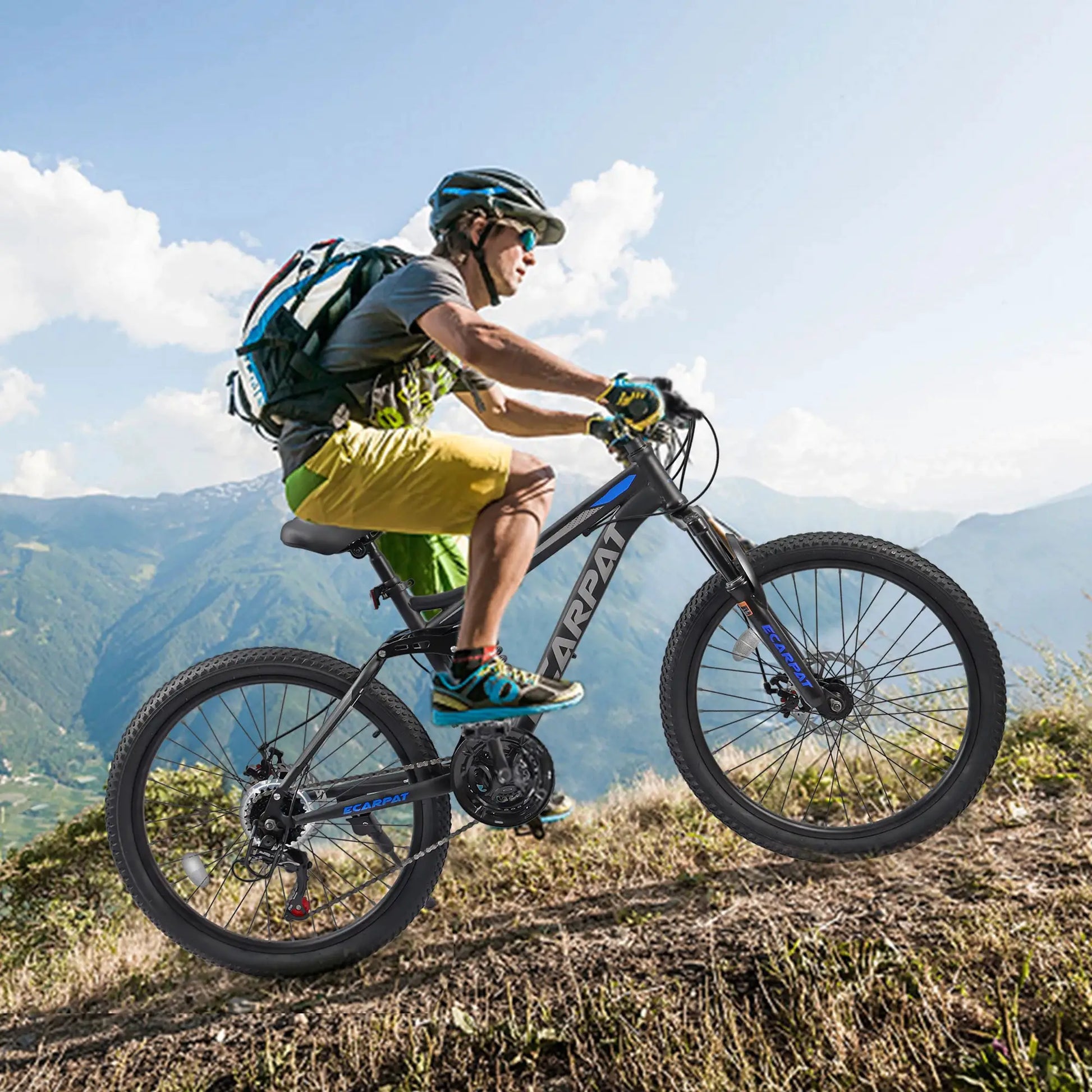 Ecarpat Dual Full Suspension Mountain Bike 24/26/27.5 Inch, Mens Women Teenagers Boy Girl Mountain Bike, 21-Speed Disc Bicycles by Beastly Survival Outlet