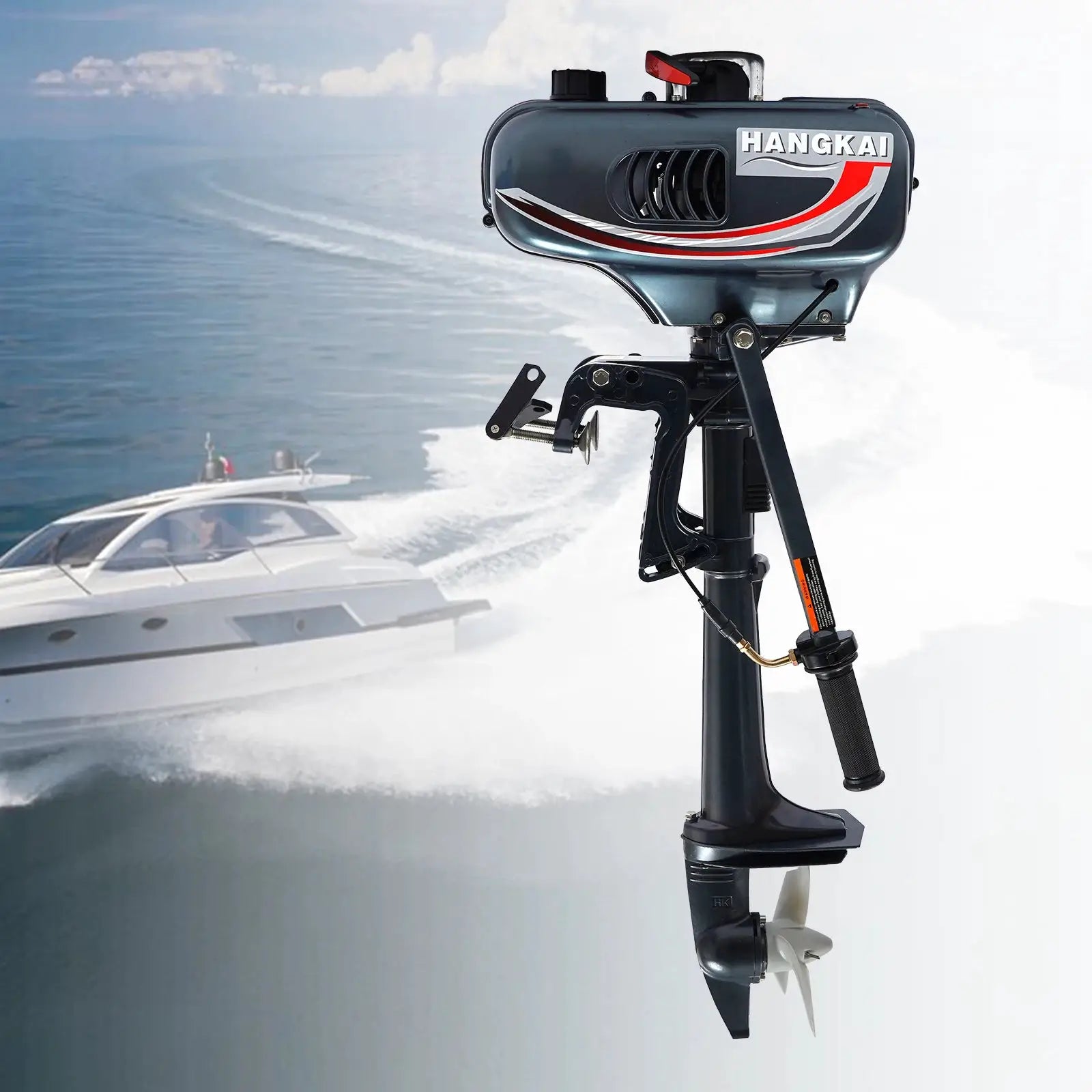 Portable 3.5HP Gasoline Outboard Motor with Adjustable Tilt and Anti-Vortex Plate for Smooth and Safe Boating by Beastly Survival Outlet