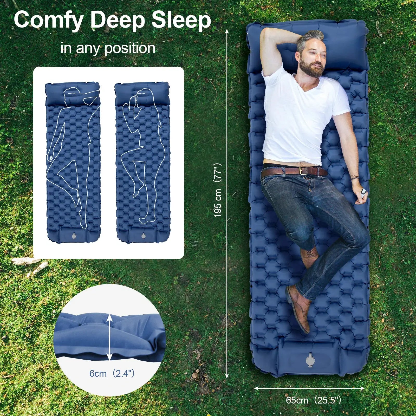 Waterproof Ultralight Inflatable Sleeping Pad With Pillow Pro by Beastly Survival Outlet