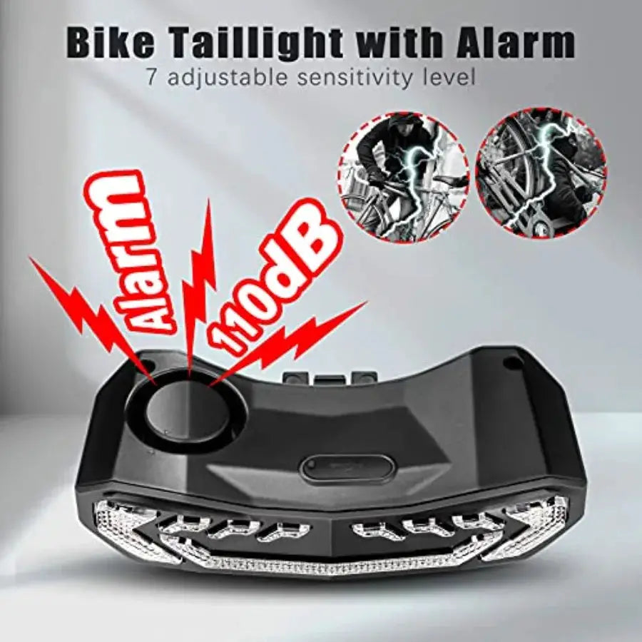 Smart Bike Light with Turn Signals, Brake Light, and Alarm Horn - Auto ON/Off Rechargeable Waterproof Rear Bicycle Tail Light w by Beastly Survival Outlet