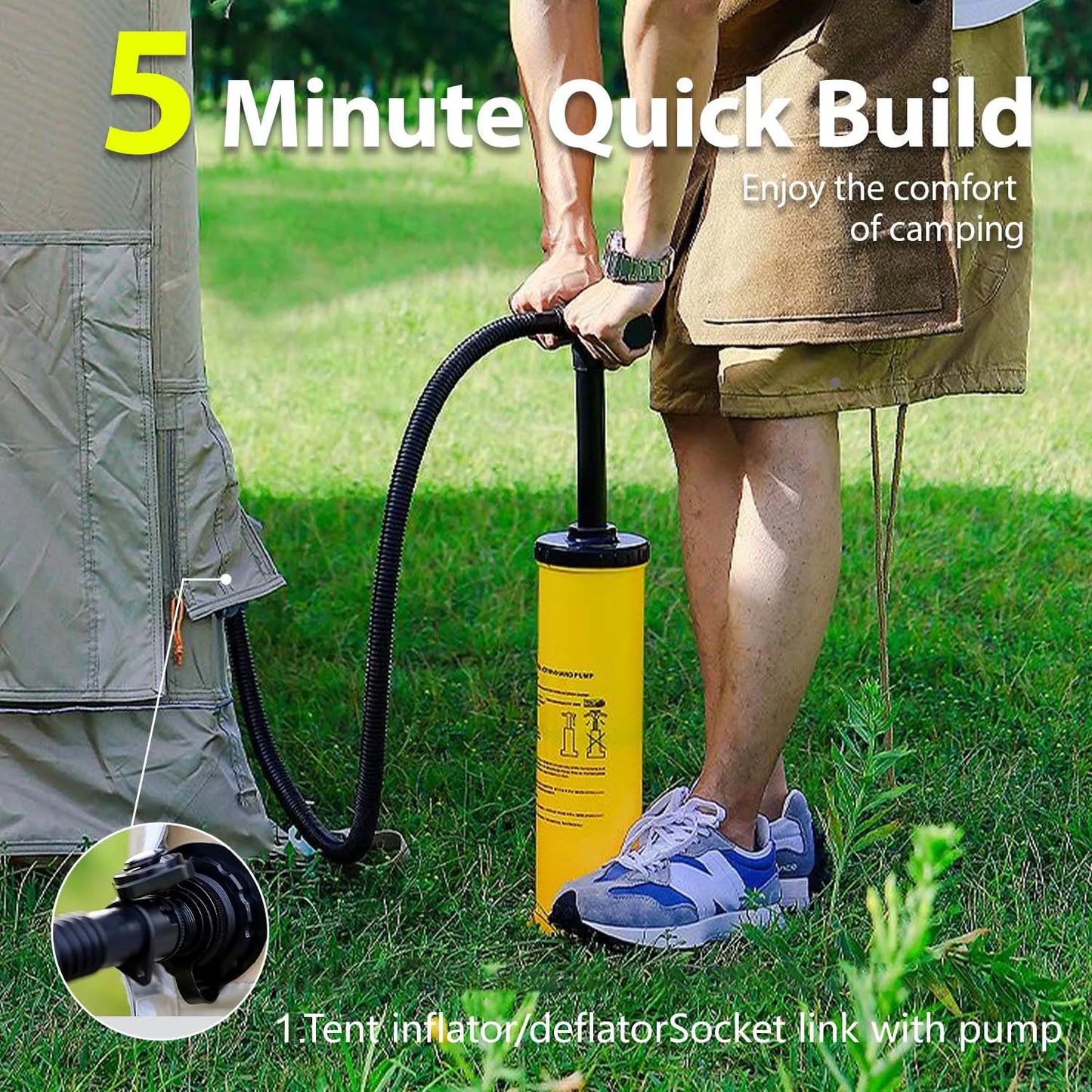 Large Inflatable Cabin Tent 8 To 10 Person 135 Sq Ft