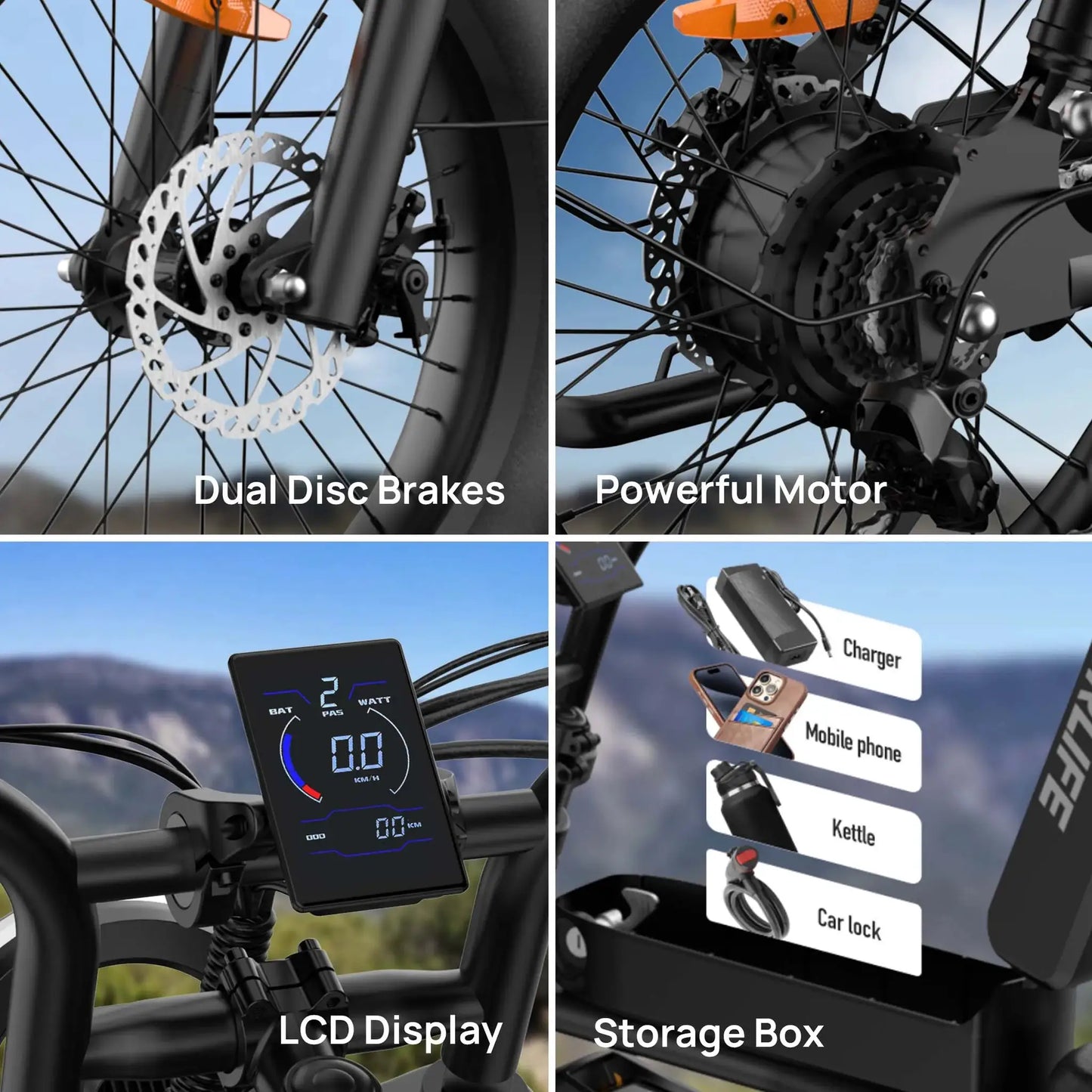 Peak 1500W Electric Mountain Bike With Removable 48V Battery by Beastly Survival Outlet